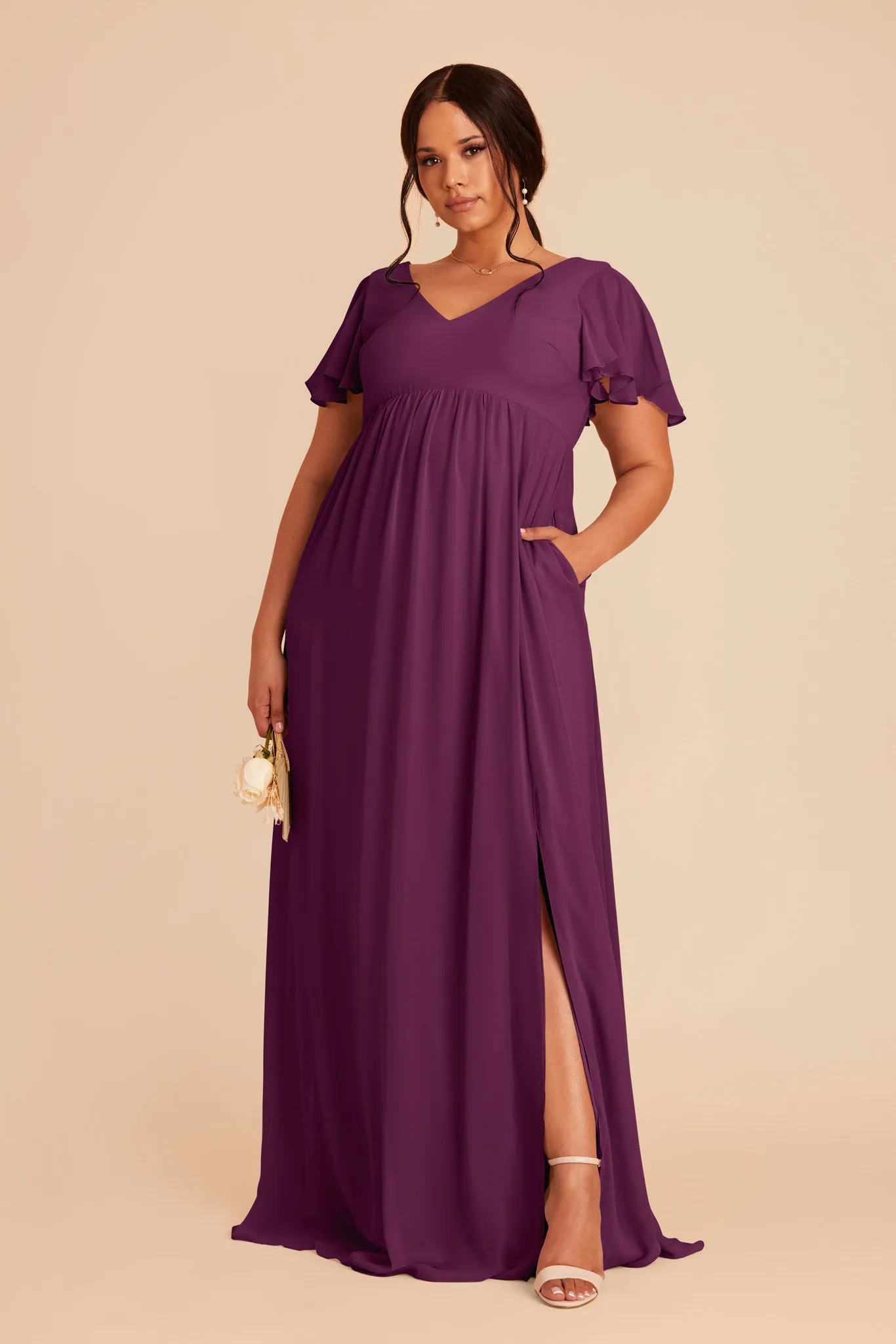 Hannah Chiffon Dress - Fig sold by Birdy Grey product image thumbnail 2