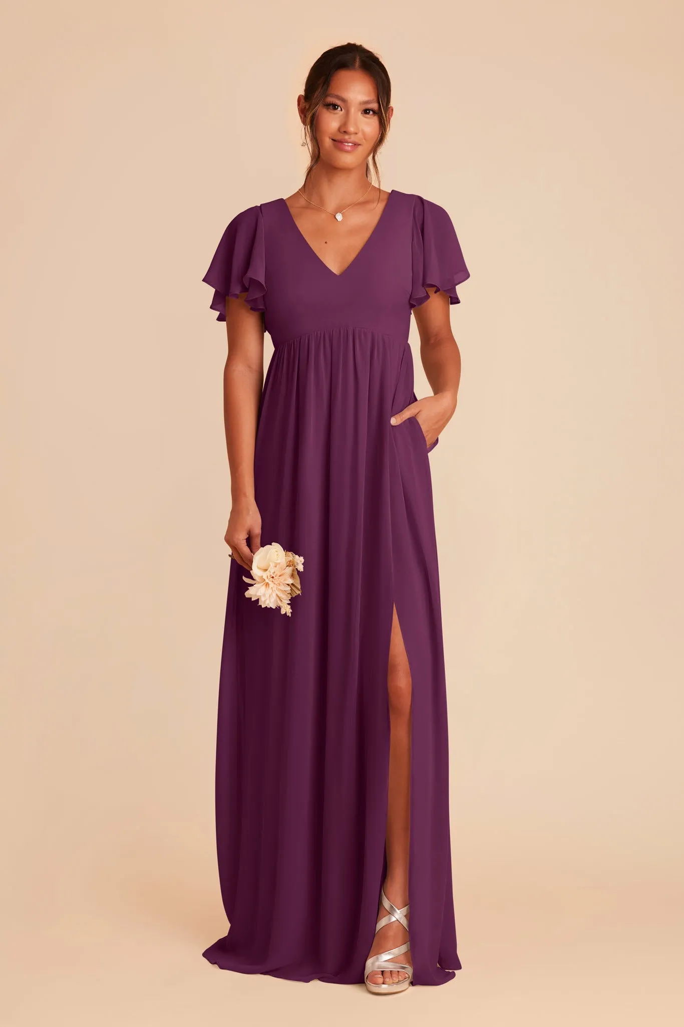 Hannah Chiffon Dress - Fig sold by Birdy Grey product image thumbnail 4