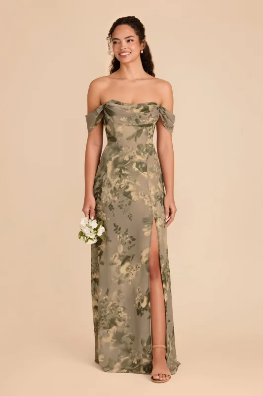 Mira Chiffon Dress - Doe Painted Botanics sold by Birdy Grey