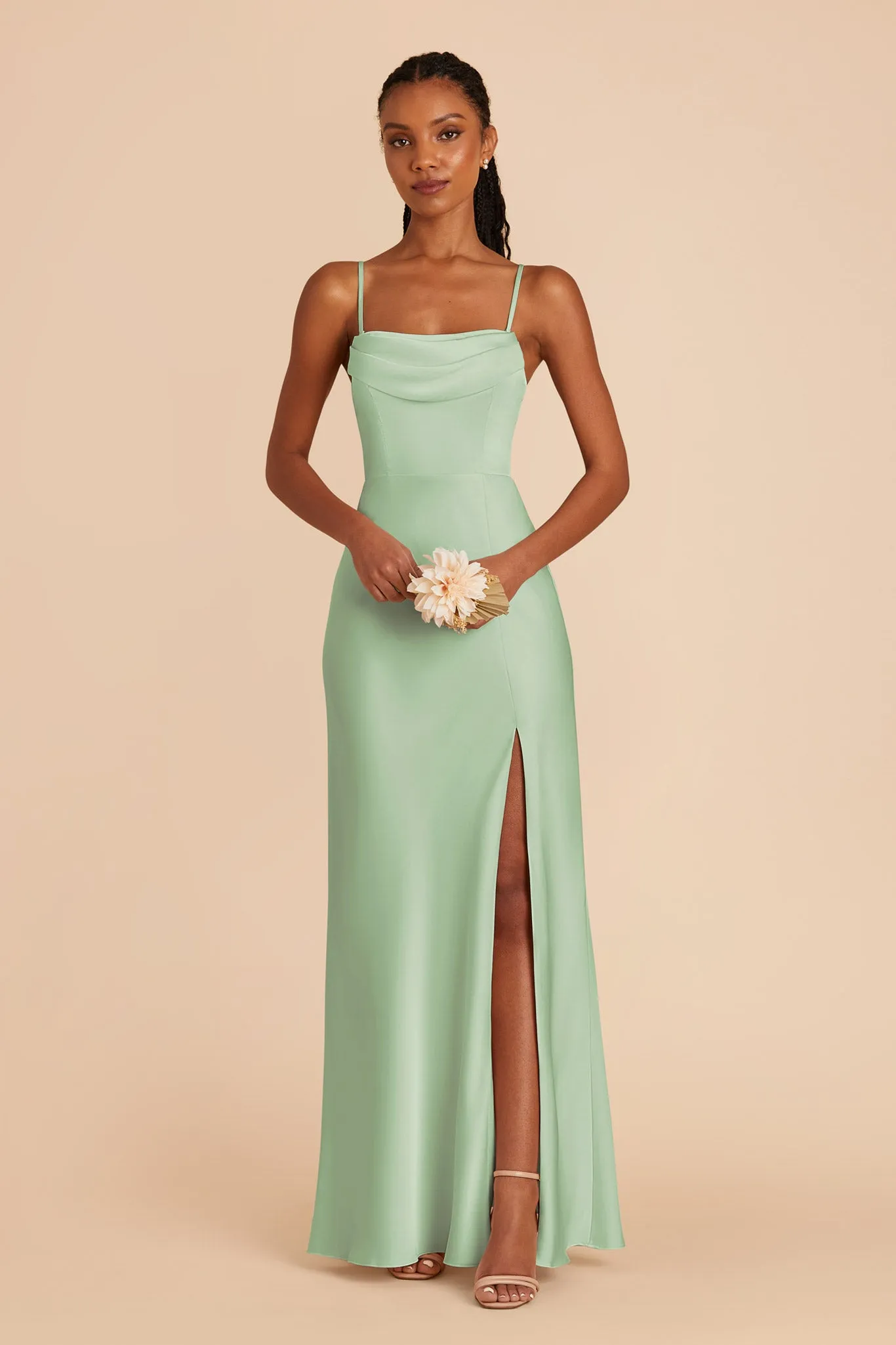 Mia Matte Satin Dress - Pistachio sold by Birdy Grey product image thumbnail 4