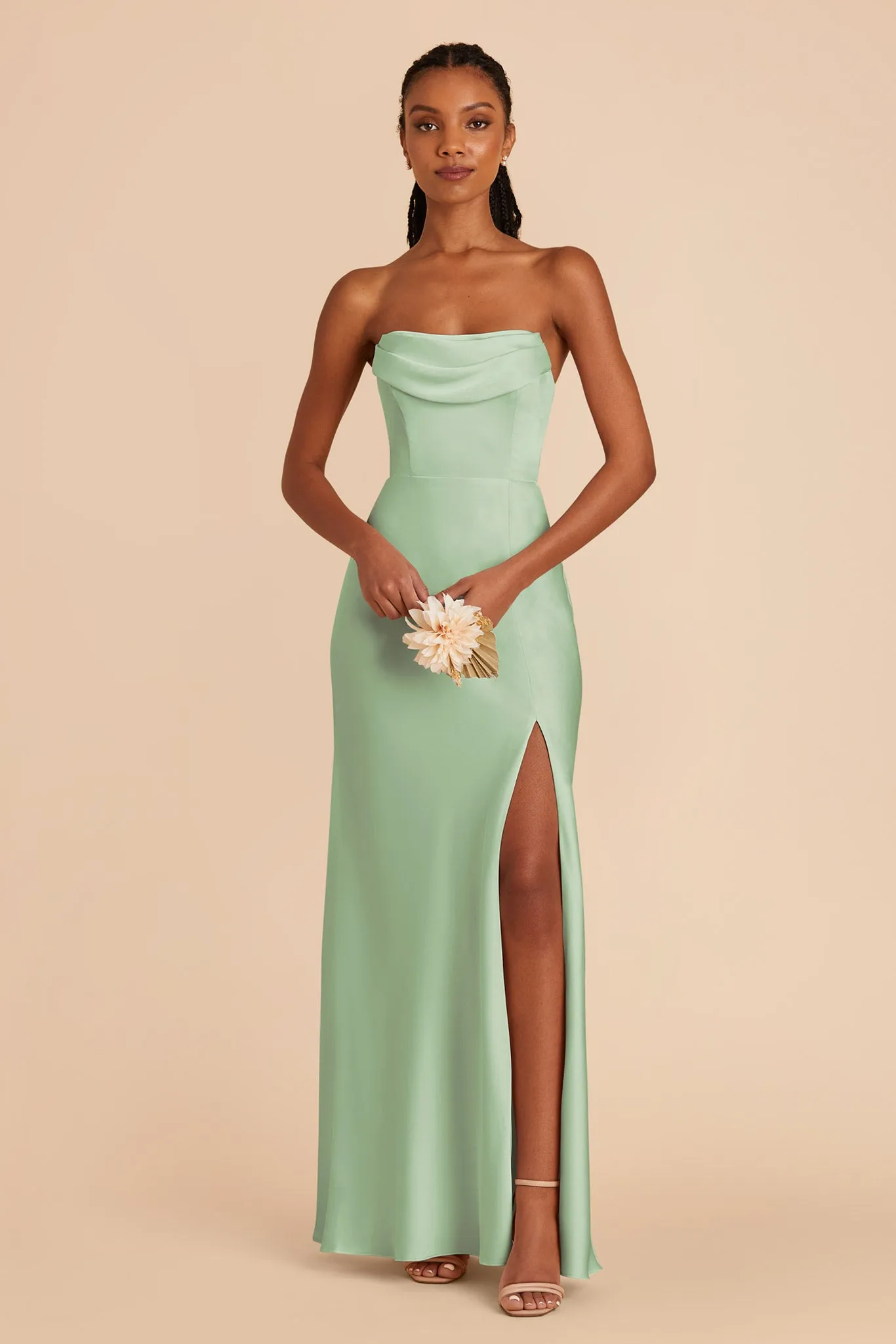 Mia Matte Satin Dress - Pistachio sold by Birdy Grey product image thumbnail 5