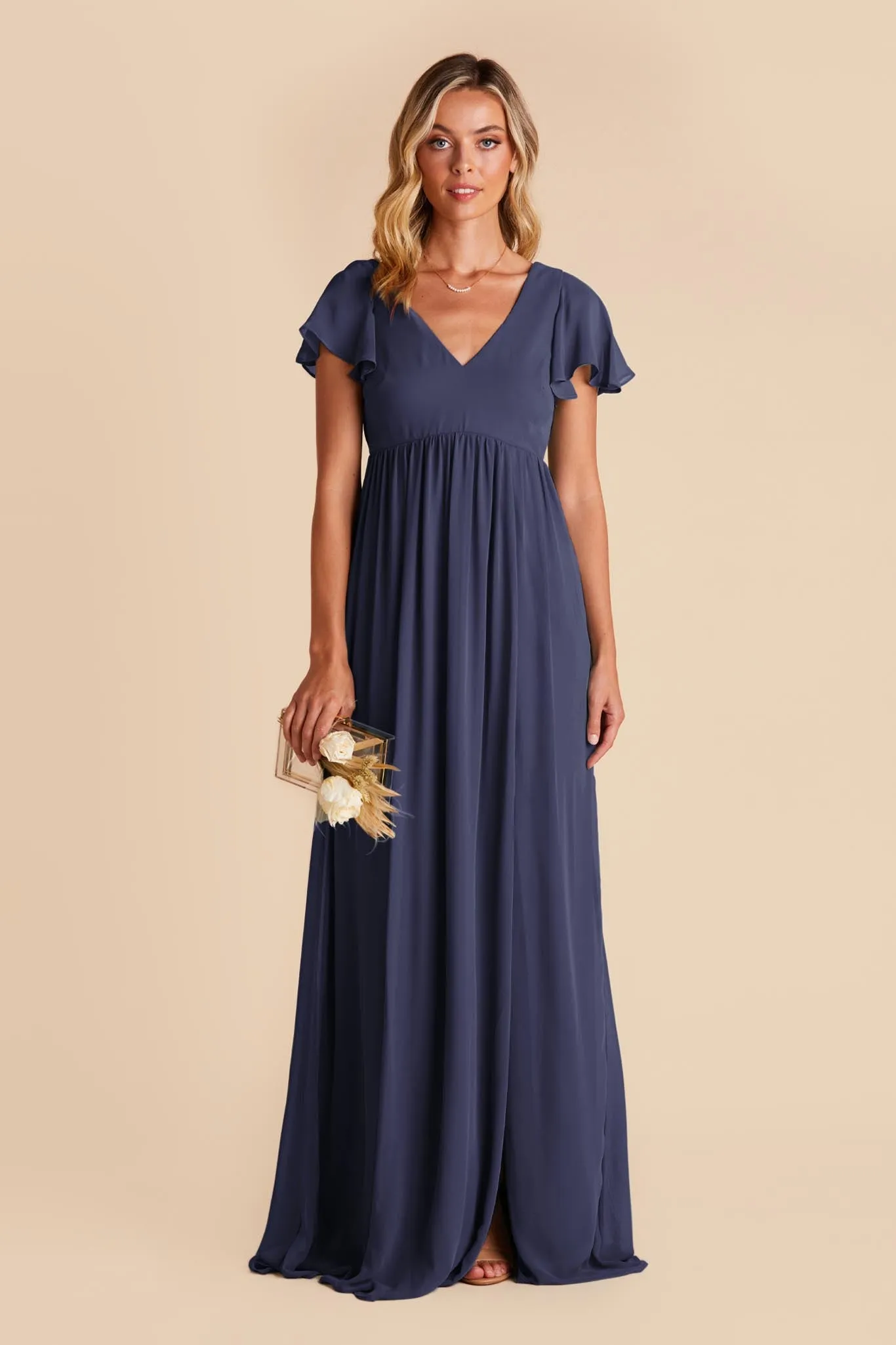 Hannah Chiffon Dress - Slate Blue sold by Birdy Grey product image thumbnail 3