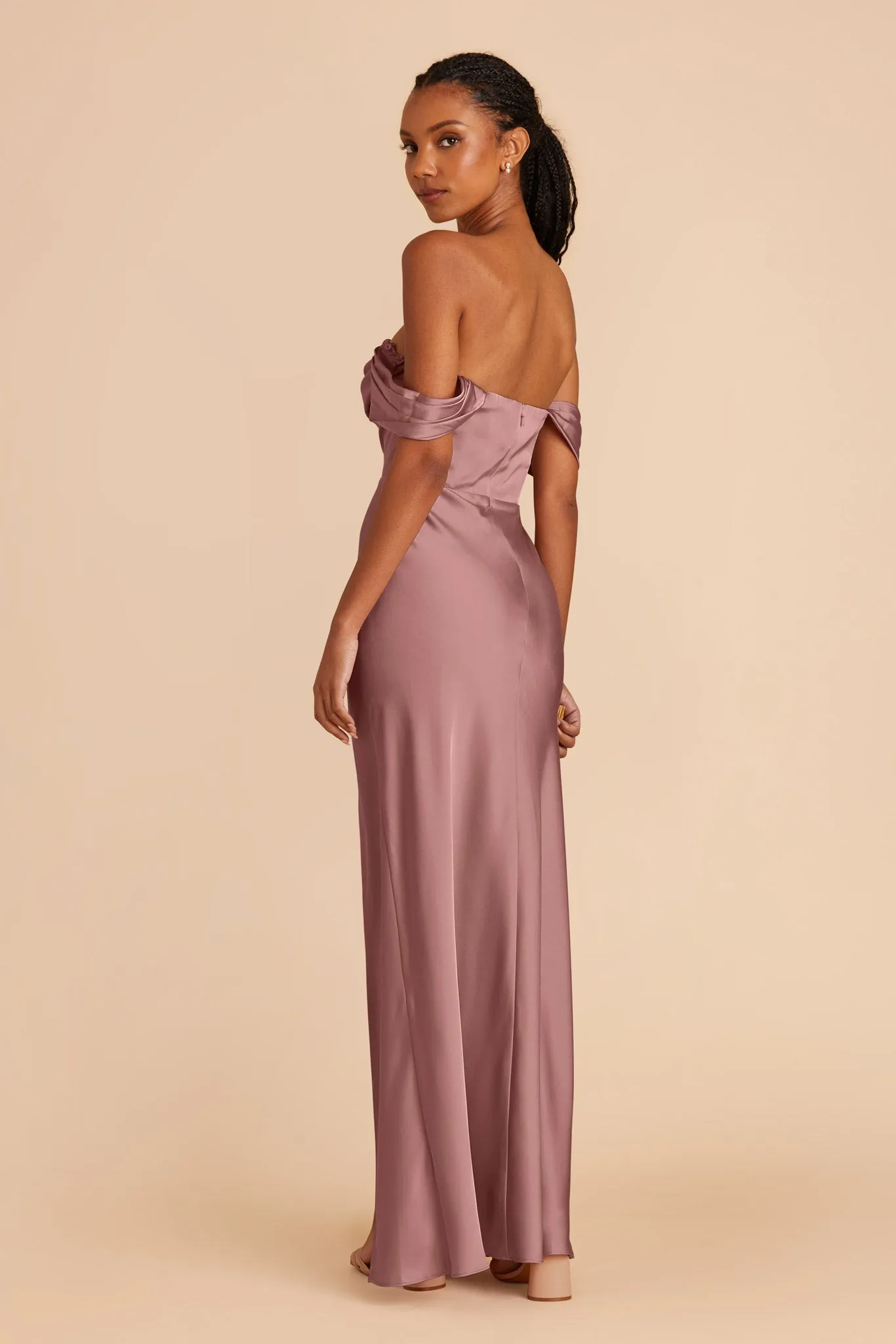 Mia Matte Satin Dress - Dark Mauve sold by Birdy Grey product image thumbnail 5