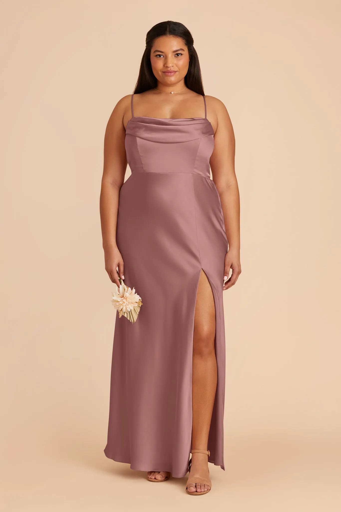 Mia Matte Satin Dress - Dark Mauve sold by Birdy Grey product image thumbnail 2