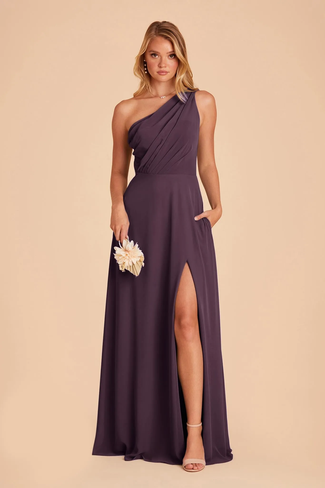 Kira Chiffon Dress With Slit - Plum sold by Birdy Grey product image thumbnail 3