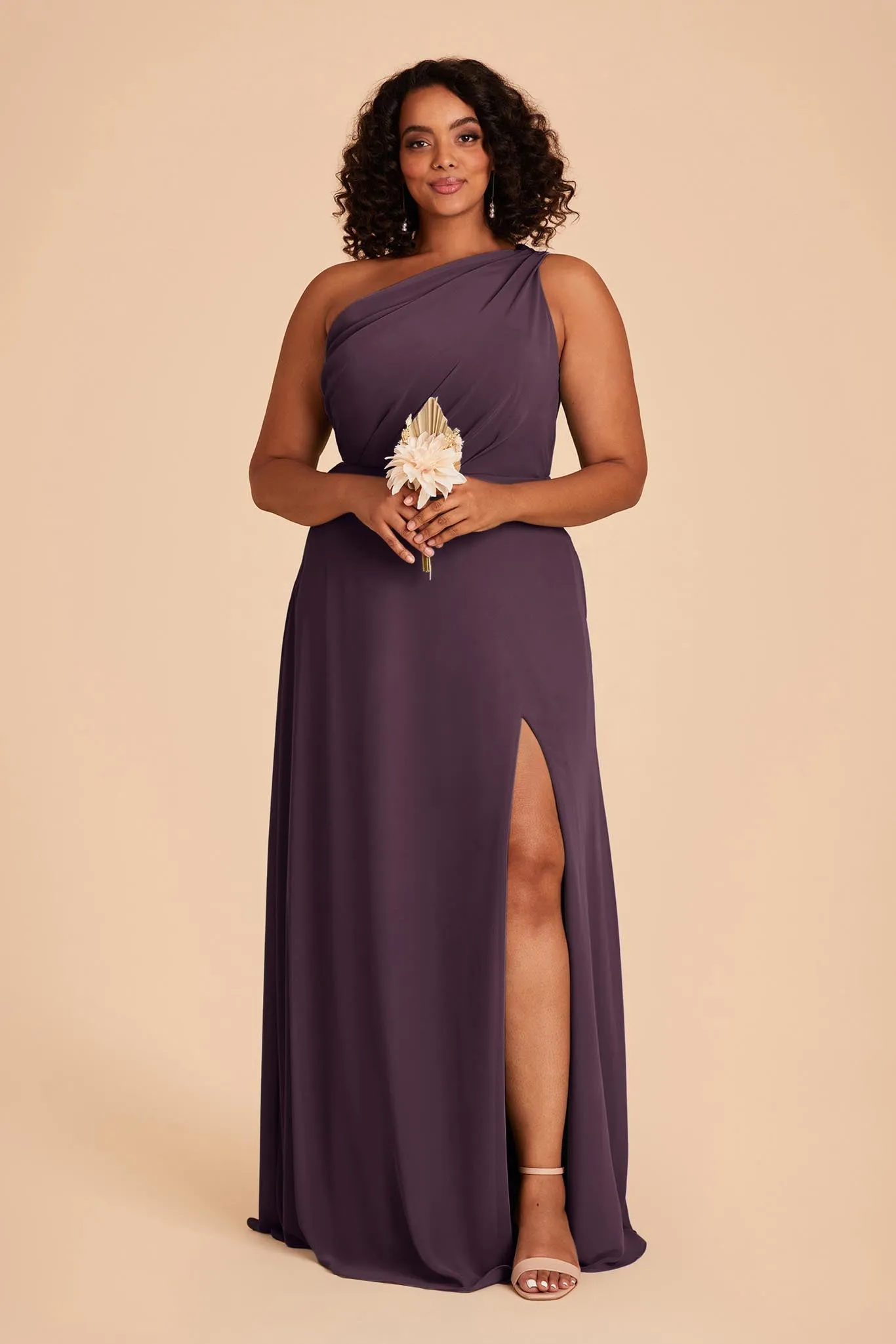 Kira Chiffon Dress With Slit - Plum sold by Birdy Grey product image thumbnail 2