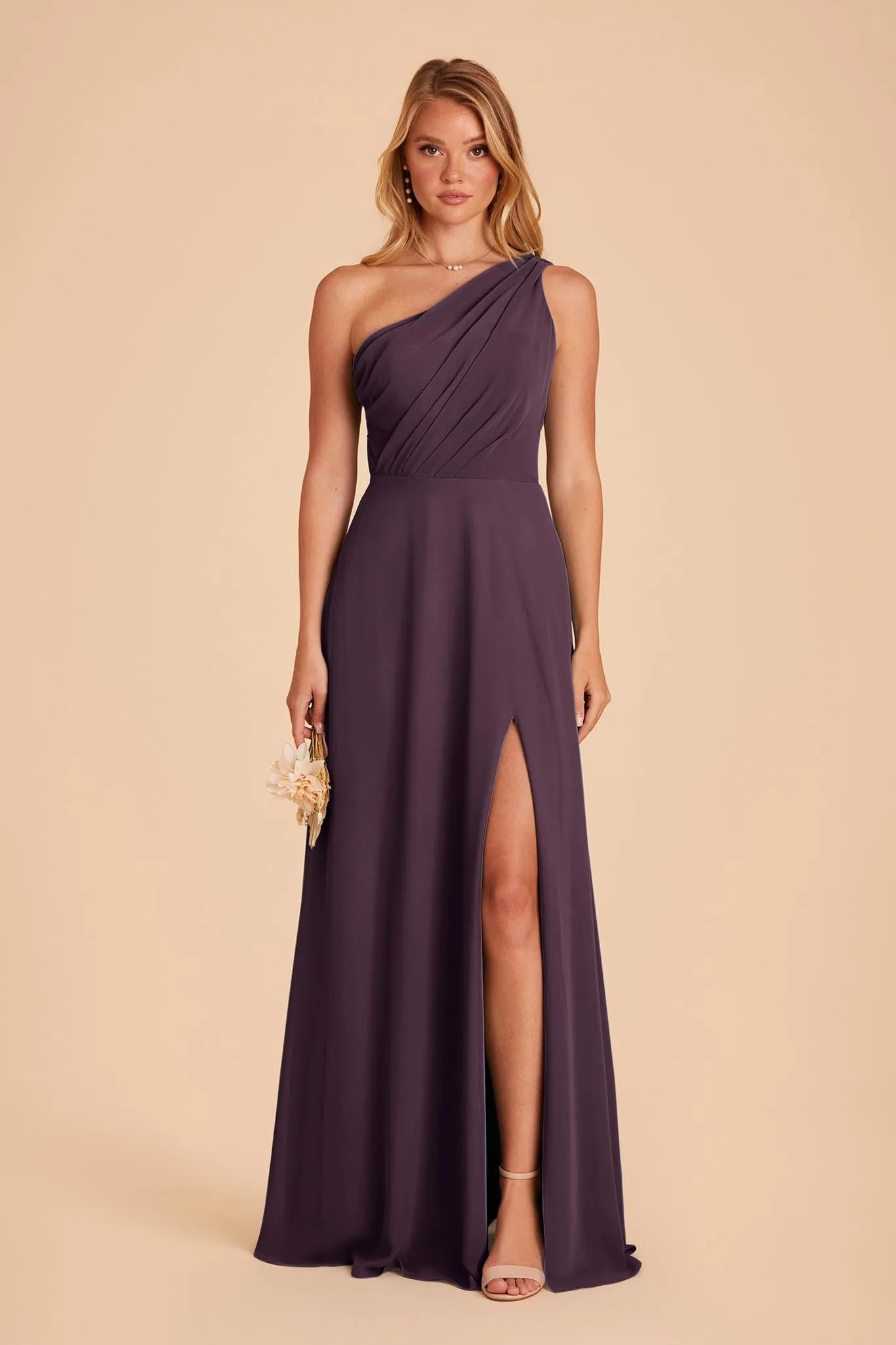 Kira Chiffon Dress With Slit - Plum sold by Birdy Grey product image thumbnail 4