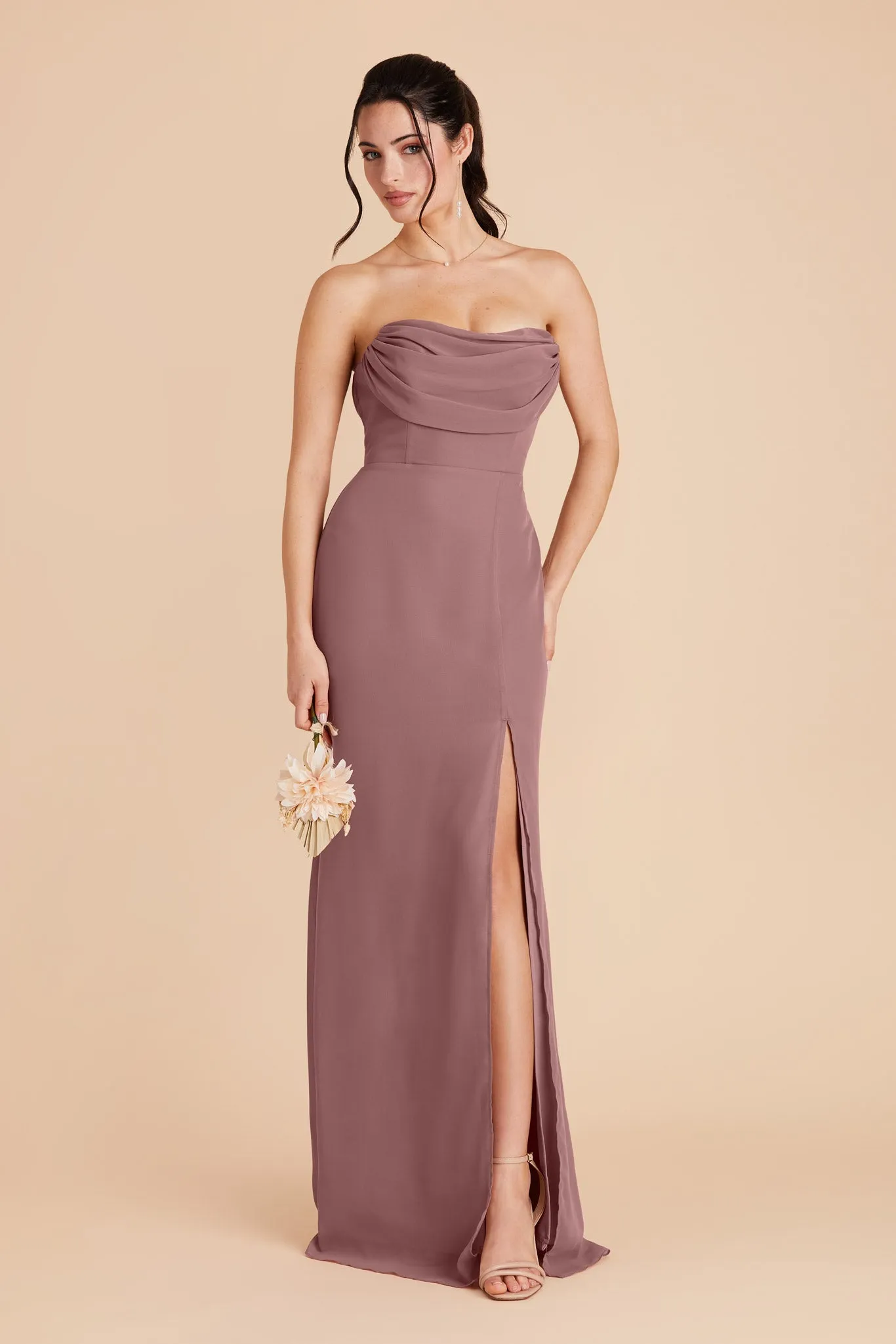 Mira Chiffon Dress - Dark Mauve sold by Birdy Grey product image thumbnail 3