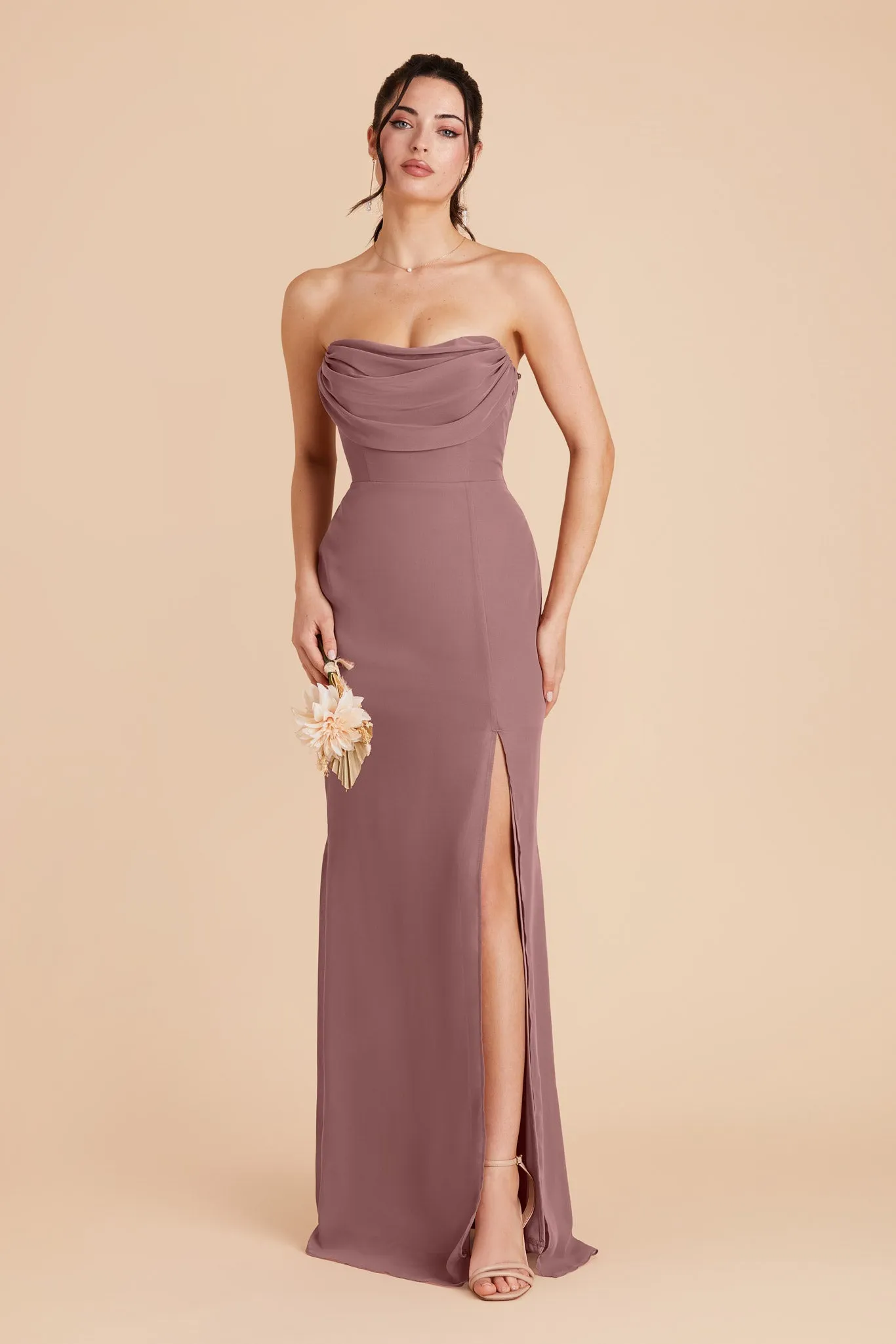 Mira Chiffon Dress - Dark Mauve sold by Birdy Grey product image thumbnail 5