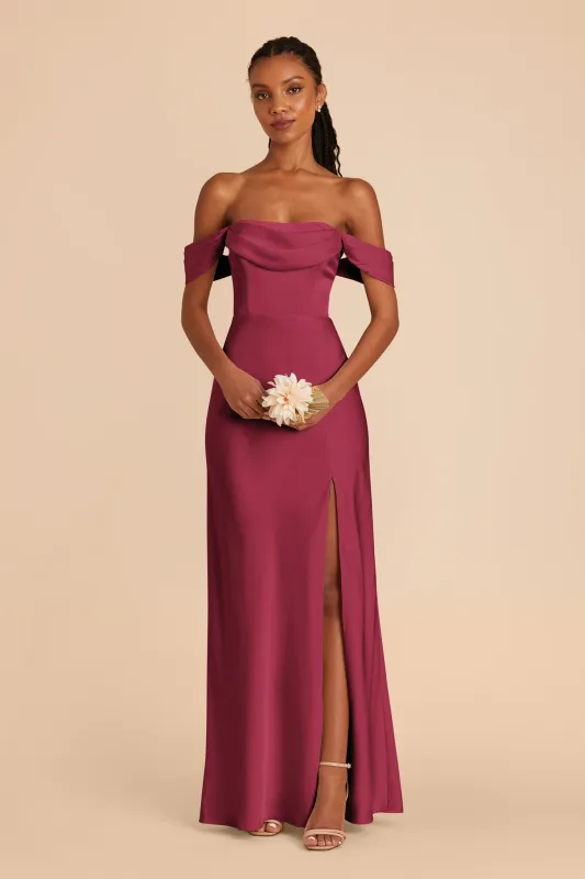 Mia Matte Satin Dress - Berry sold by Birdy Grey