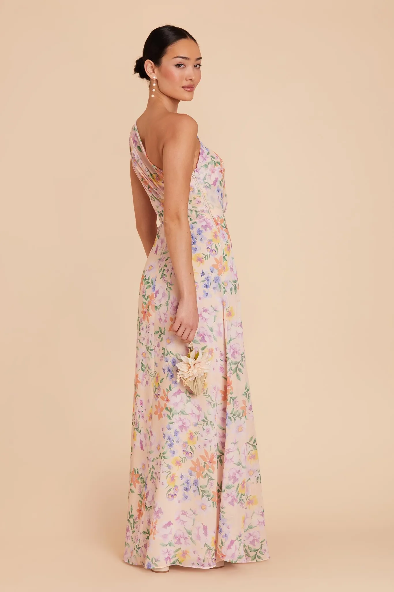 Kira Chiffon Dress With Slit - Botanical Blooms sold by Birdy Grey product image thumbnail 2