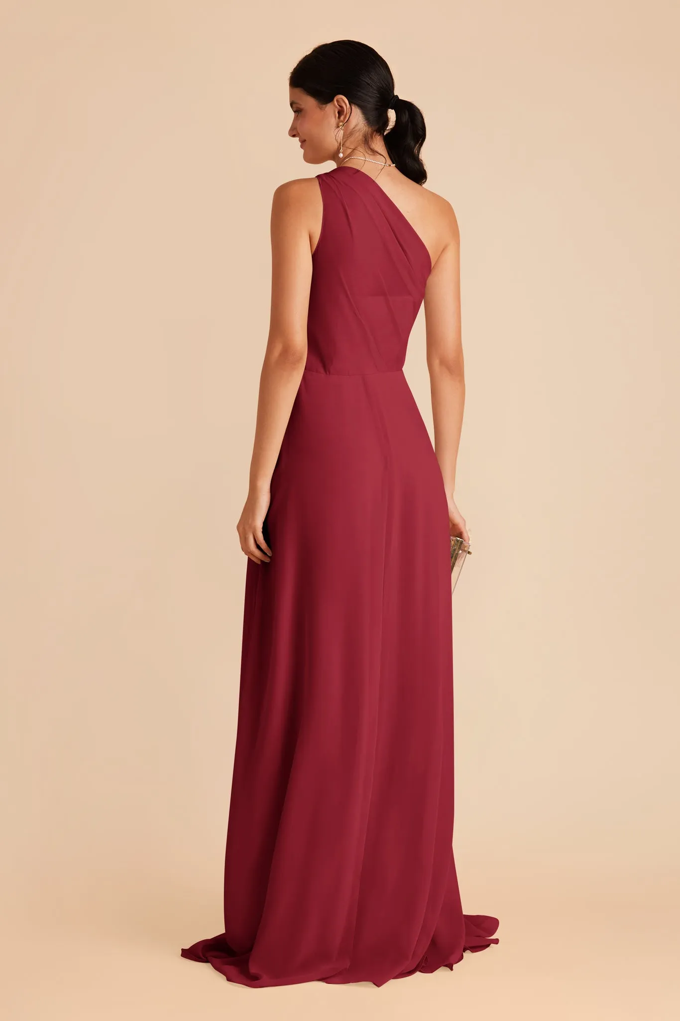 Kira Chiffon Dress With Slit - Burgundy sold by Birdy Grey product image thumbnail 5