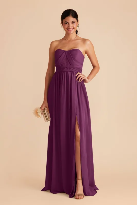 Grace Chiffon Dress With Slit - Fig sold by Birdy Grey