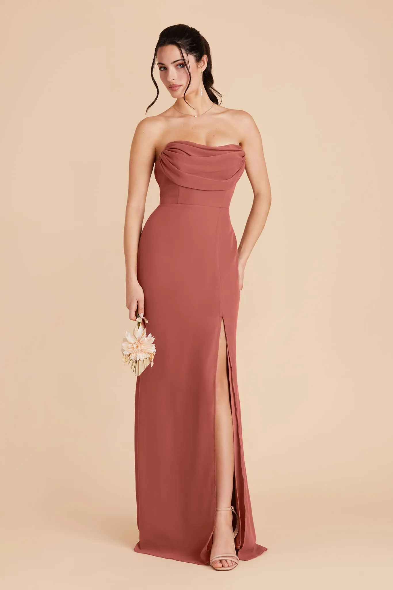 Mira Chiffon Dress - Desert Rose sold by Birdy Grey