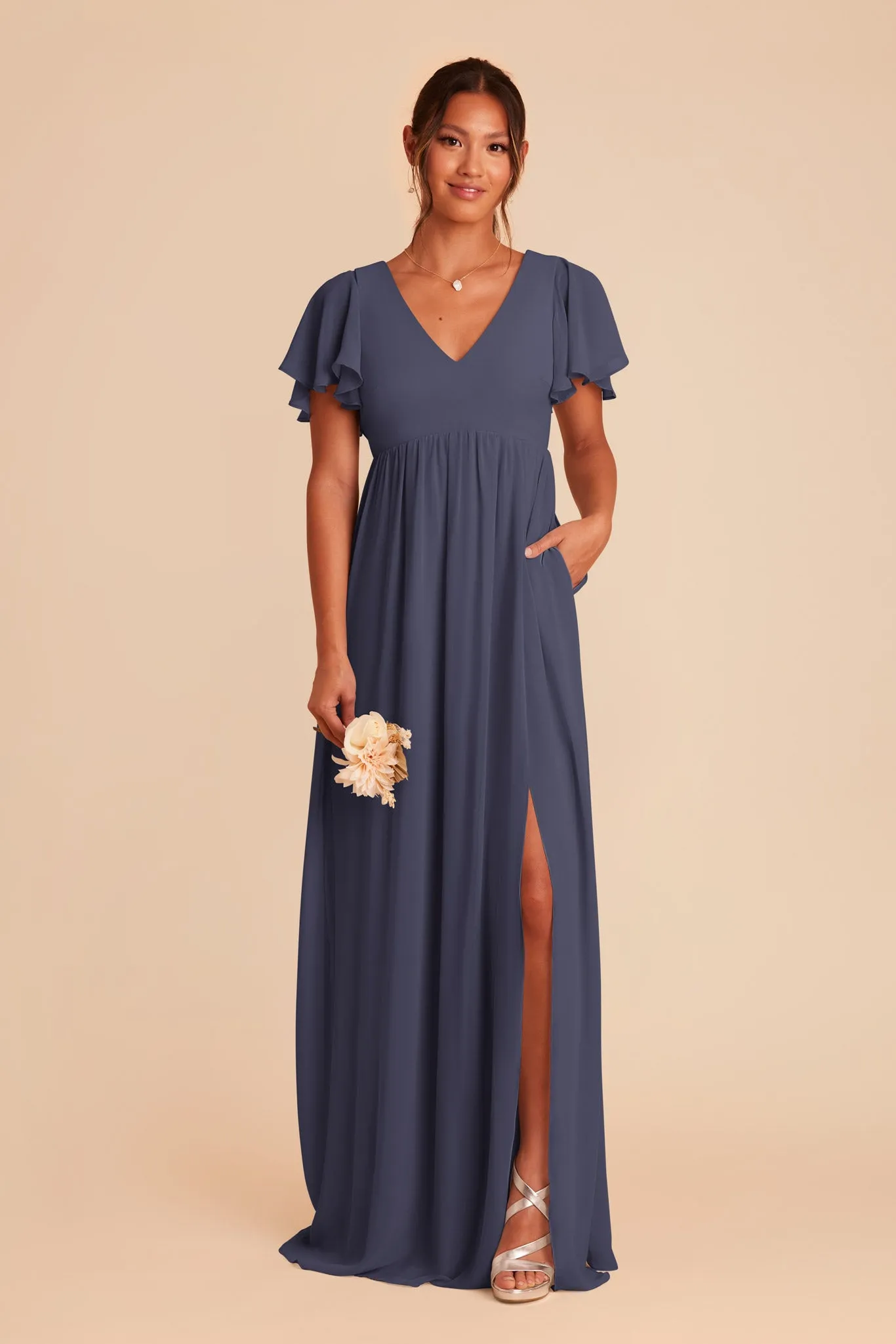 Hannah Chiffon Dress - Dusk Blue sold by Birdy Grey product image thumbnail 4