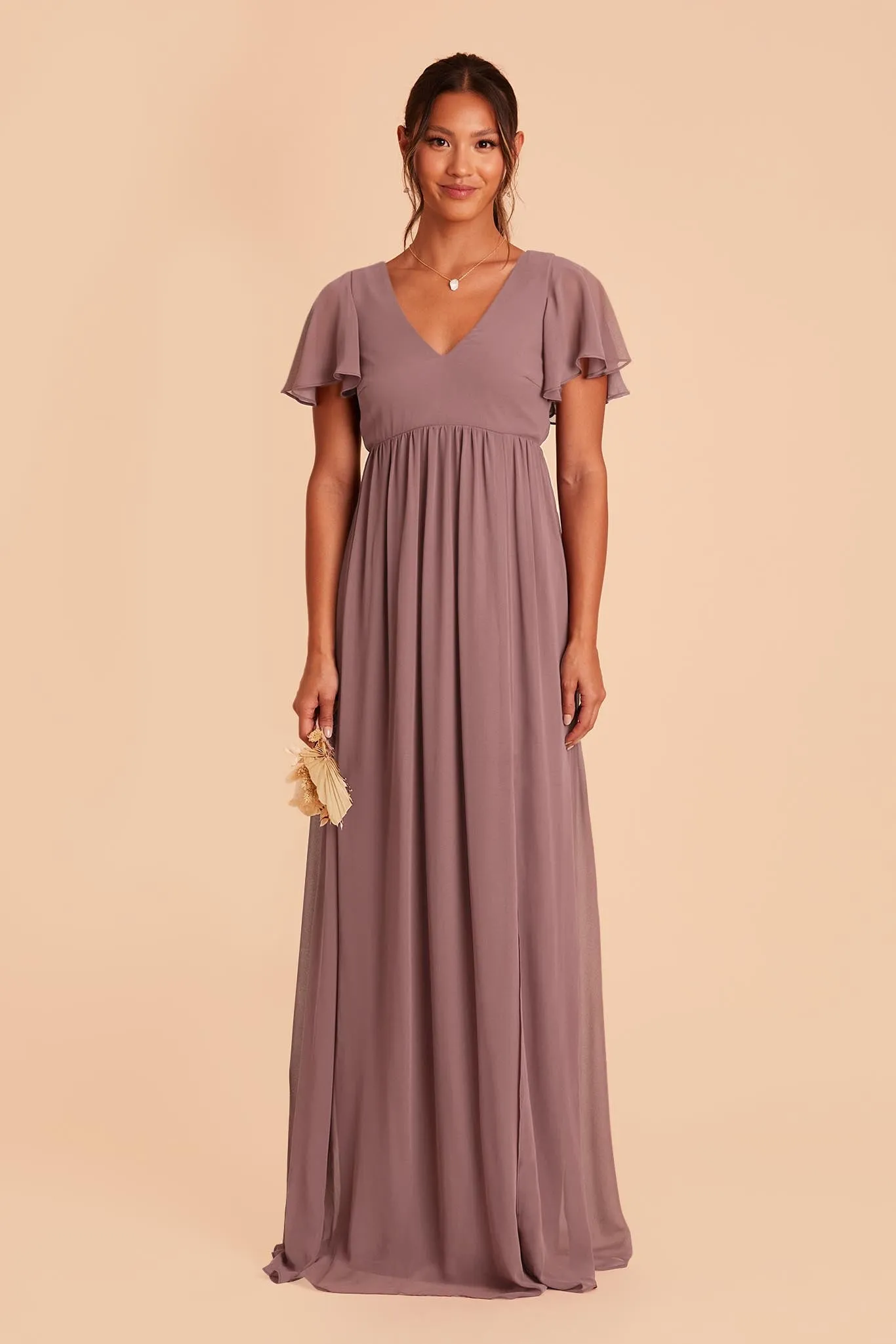 Hannah Chiffon Dress - Dark Mauve sold by Birdy Grey product image thumbnail 3