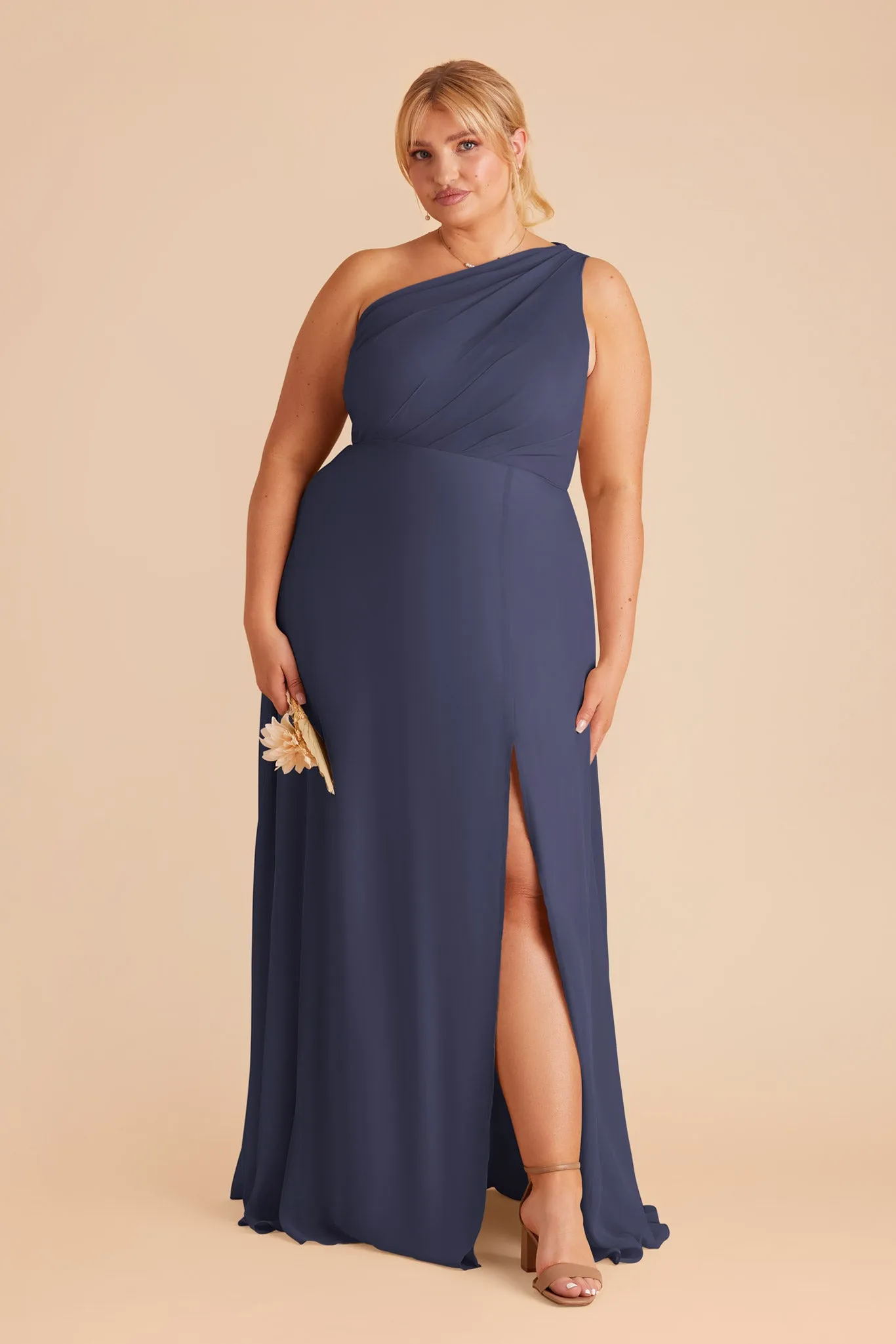 Kira Chiffon Dress With Slit - Dusk Blue sold by Birdy Grey product image thumbnail 2