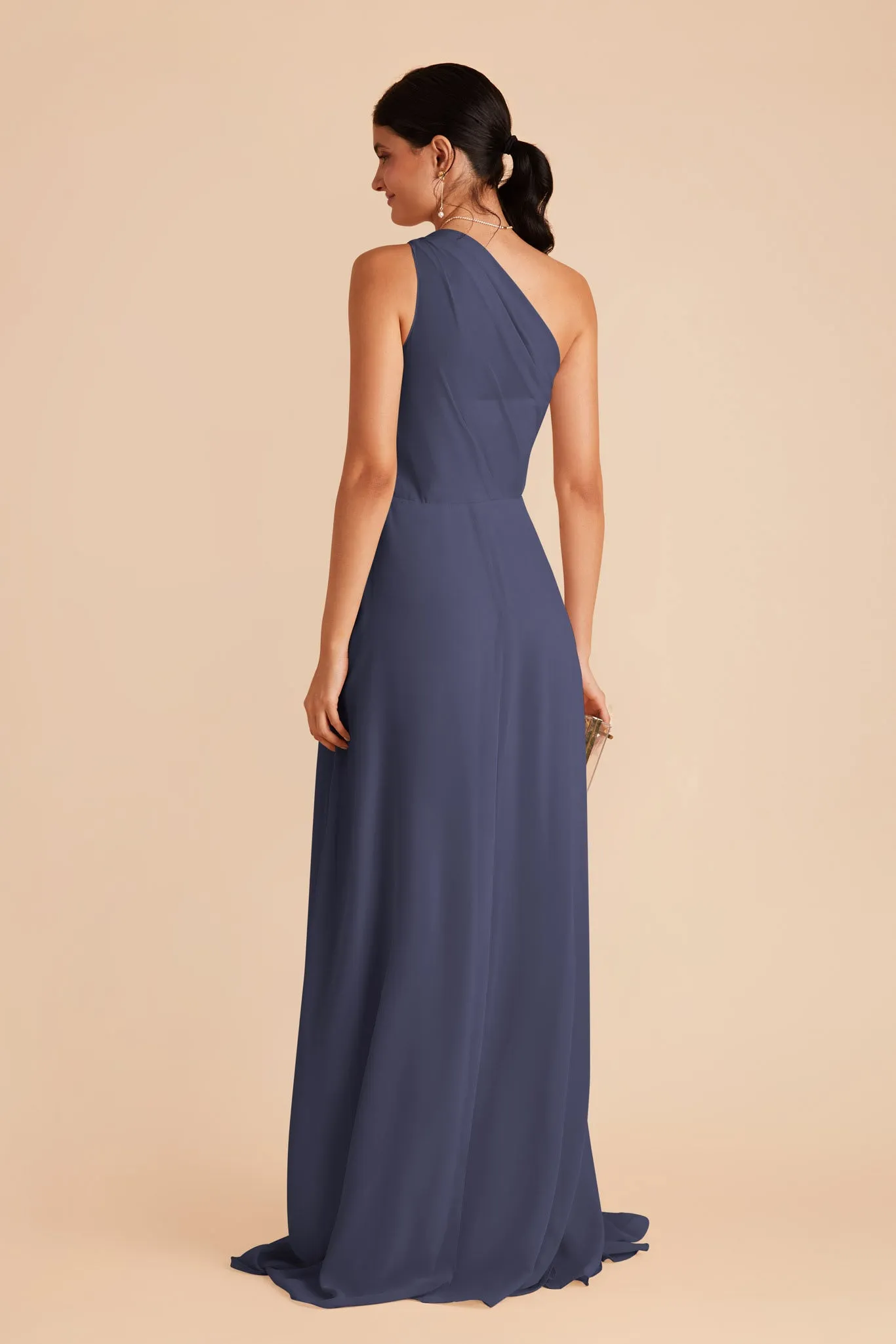 Kira Chiffon Dress With Slit - Dusk Blue sold by Birdy Grey product image thumbnail 5