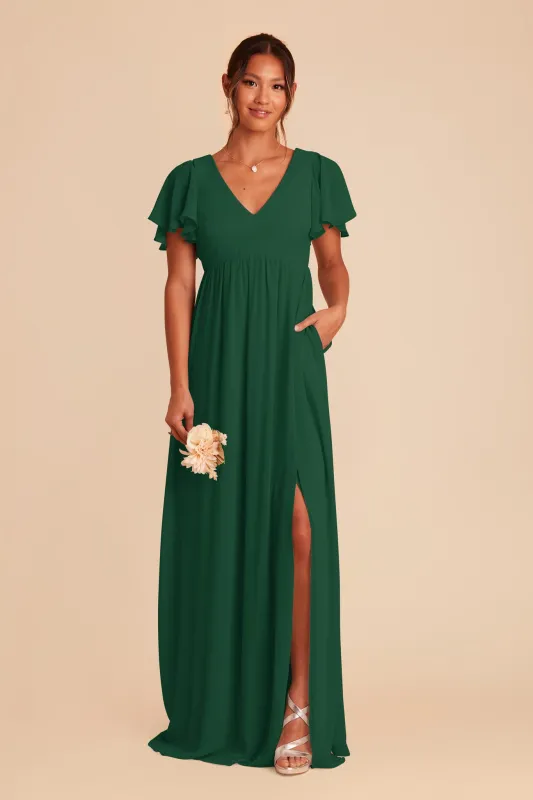 Hannah Chiffon Dress - Forest Green sold by Birdy Grey