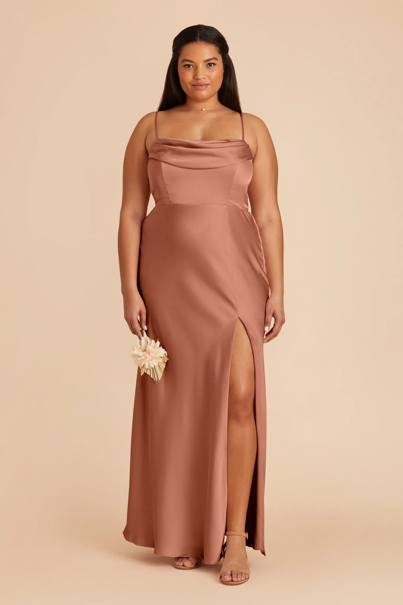 Mia Matte Satin Dress - Desert Rose sold by Birdy Grey product image thumbnail 2
