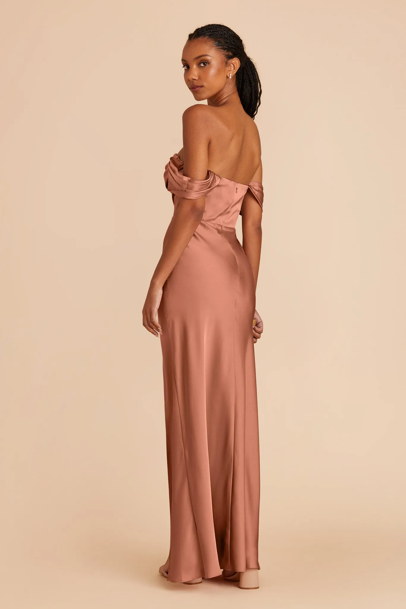 Mia Matte Satin Dress - Desert Rose sold by Birdy Grey product image thumbnail 4