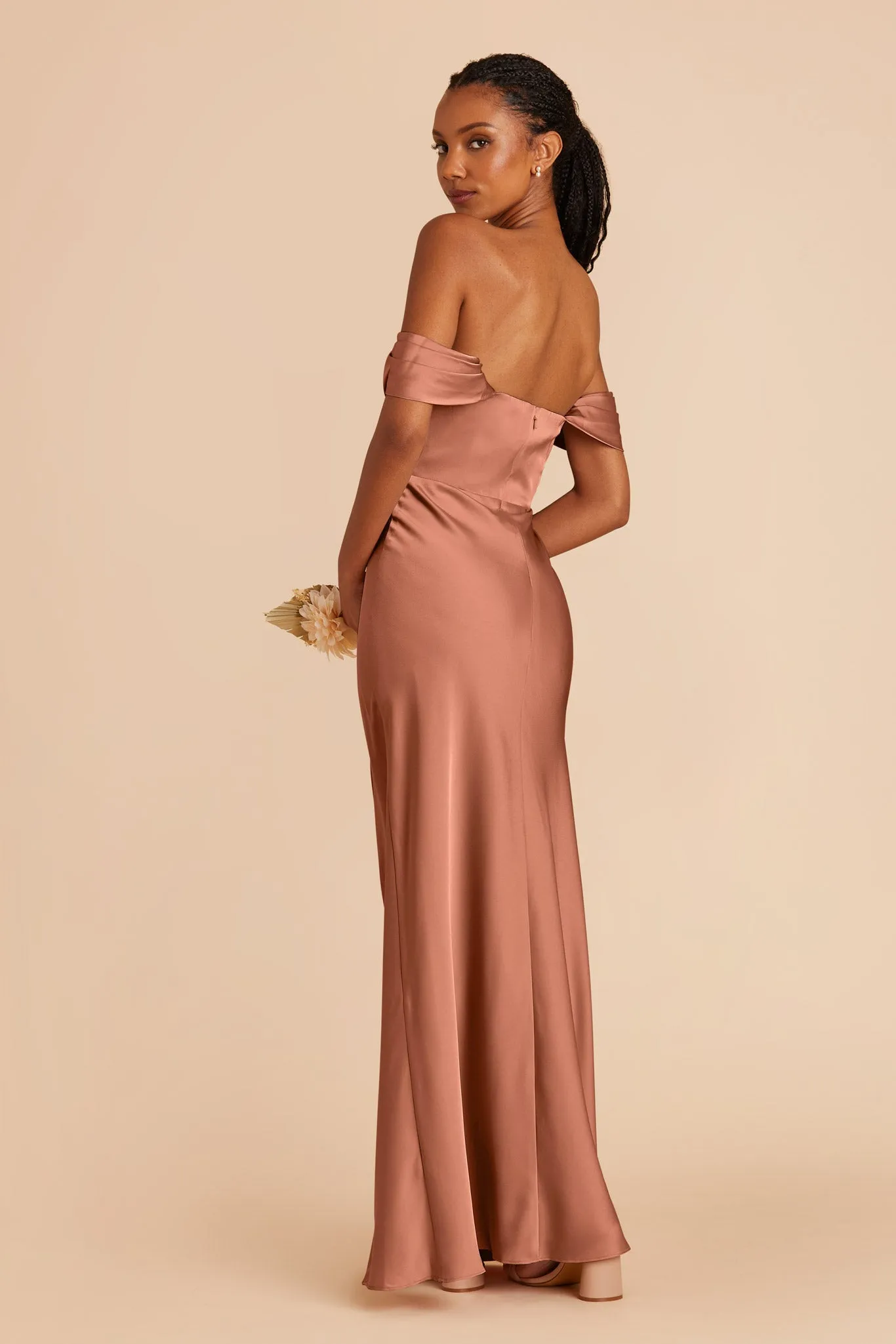 Mia Matte Satin Dress - Desert Rose sold by Birdy Grey product image thumbnail 5