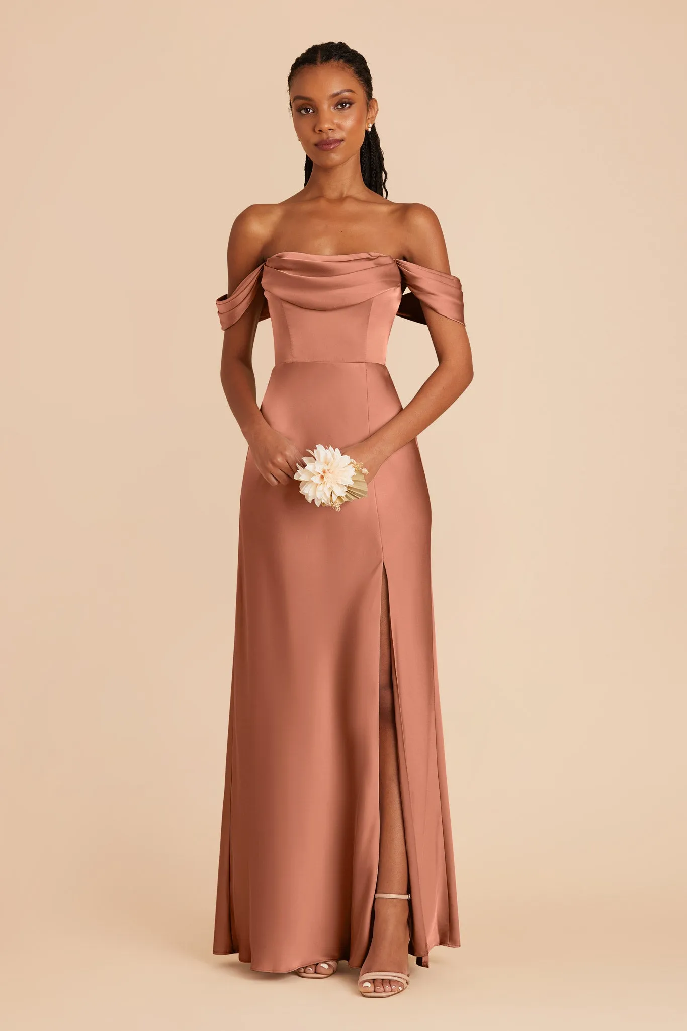 Mia Matte Satin Dress - Desert Rose sold by Birdy Grey product image thumbnail 3