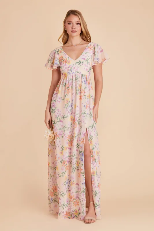 Hannah Chiffon Dress - Botanical Blooms sold by Birdy Grey