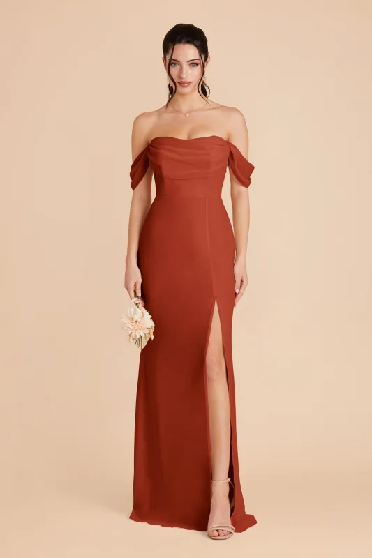 Mira Chiffon Dress - Auburn sold by Birdy Grey