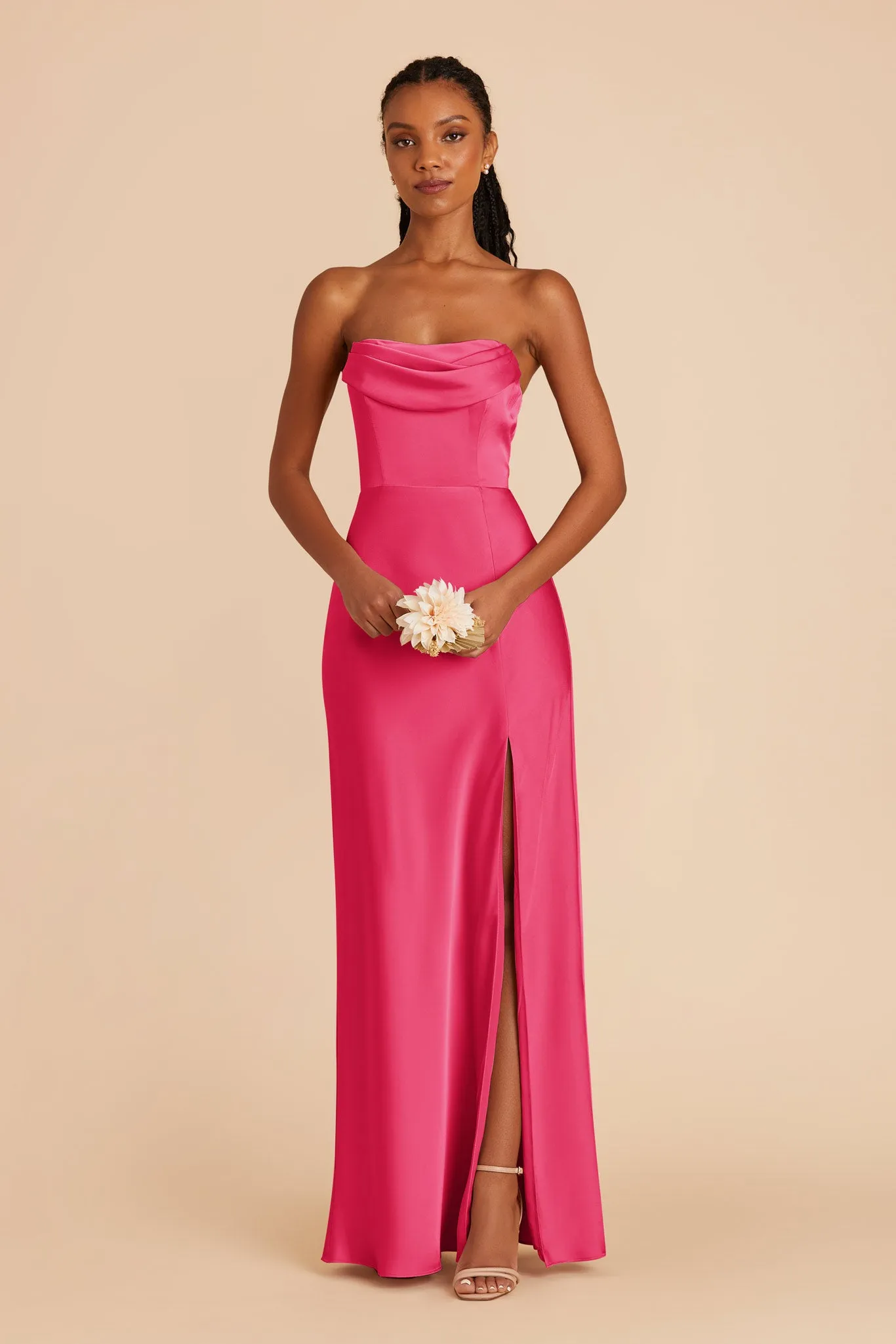 Mia Matte Satin Dress - Fuchsia sold by Birdy Grey product image thumbnail 3