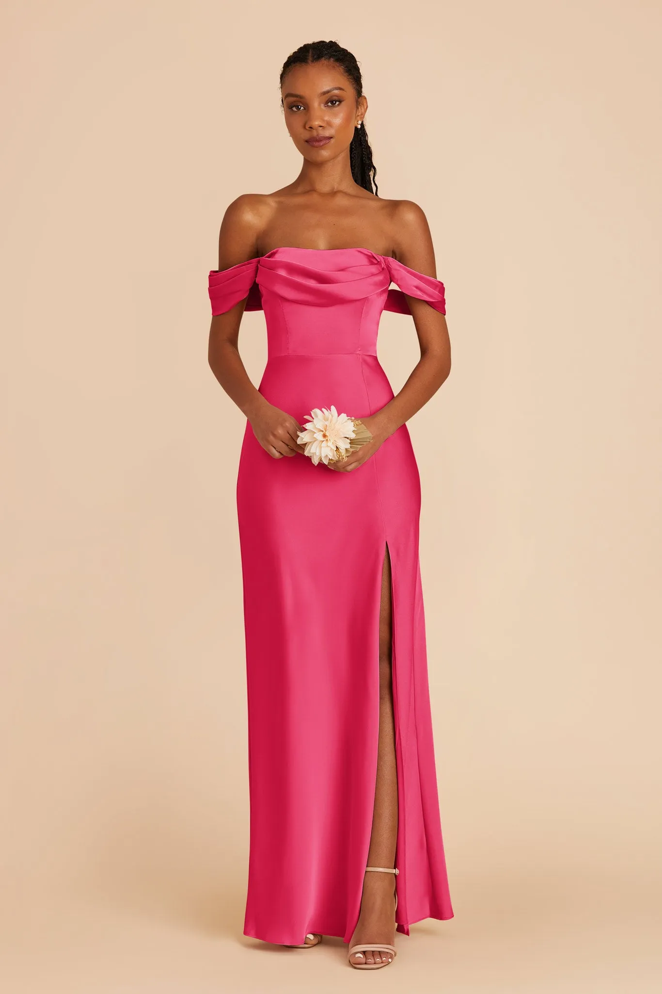 Mia Matte Satin Dress - Fuchsia sold by Birdy Grey product image thumbnail 4