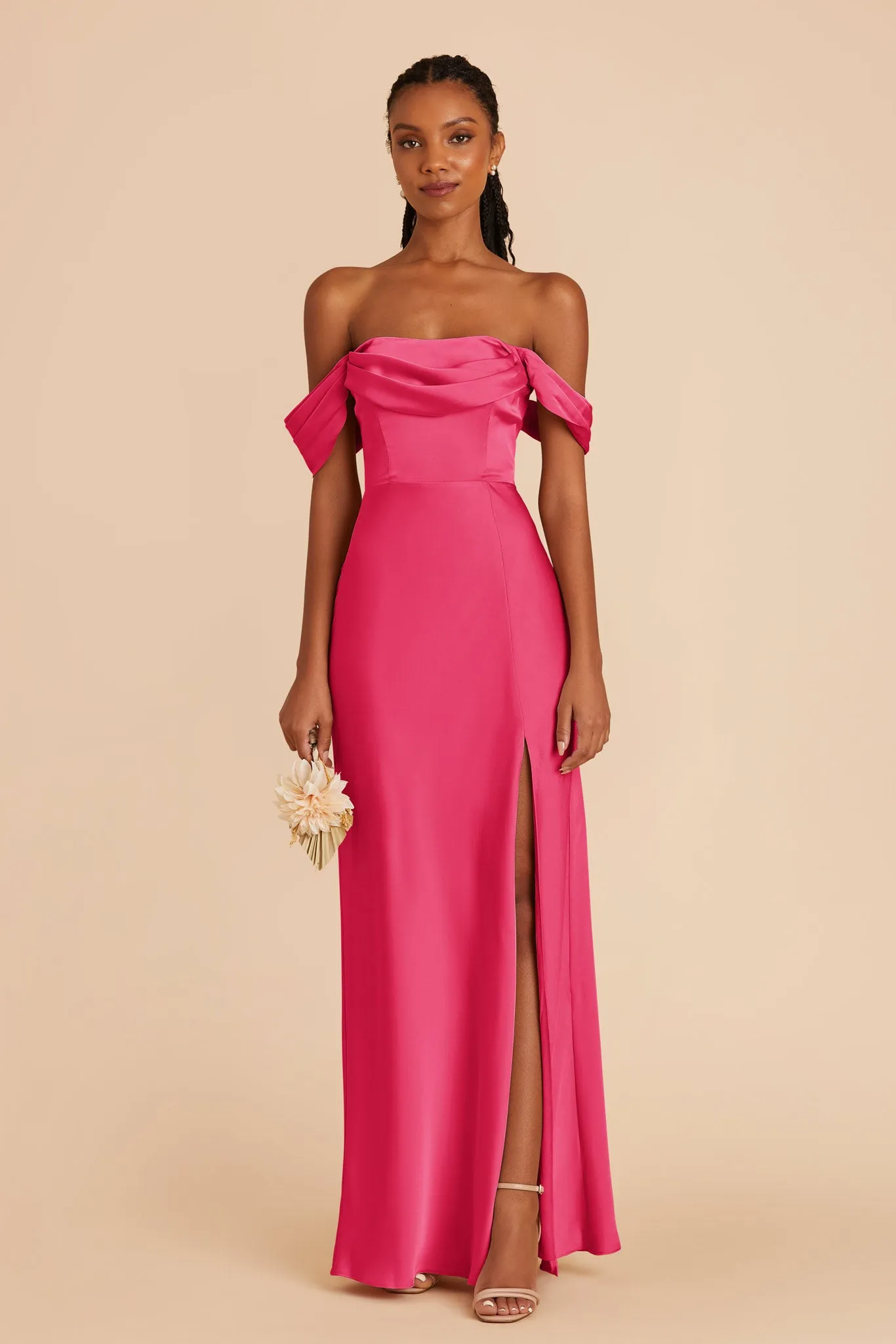 Mia Matte Satin Dress - Fuchsia sold by Birdy Grey product image thumbnail 5