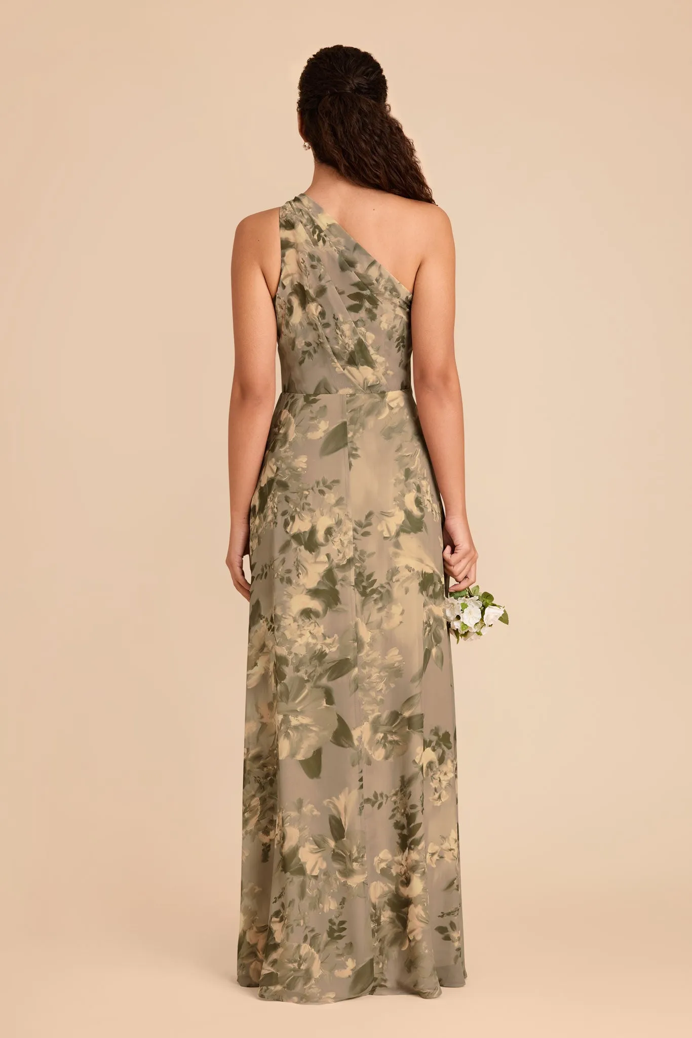 Kira Chiffon Dress With Slit - Doe Painted Botanics sold by Birdy Grey product image thumbnail 5