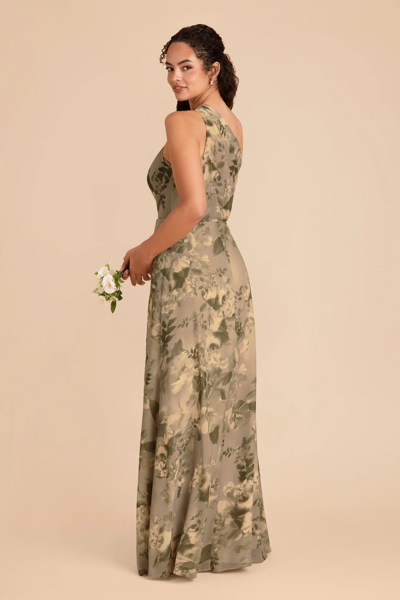 Kira Chiffon Dress With Slit - Doe Painted Botanics sold by Birdy Grey product image thumbnail 4