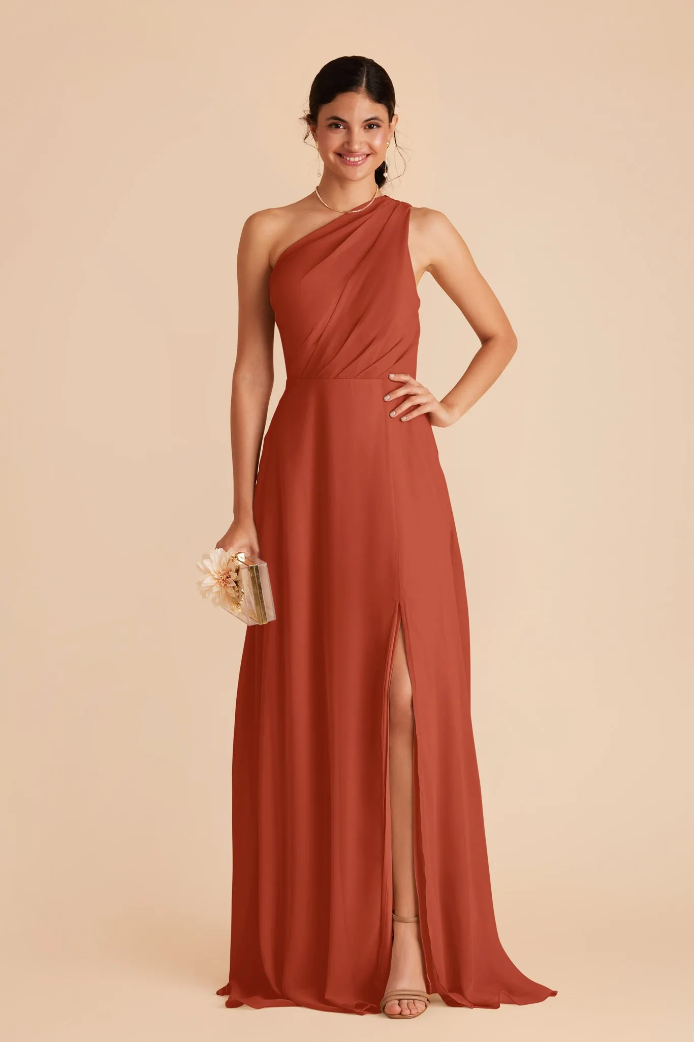 Kira Chiffon Dress With Slit - Auburn sold by Birdy Grey product image thumbnail 3