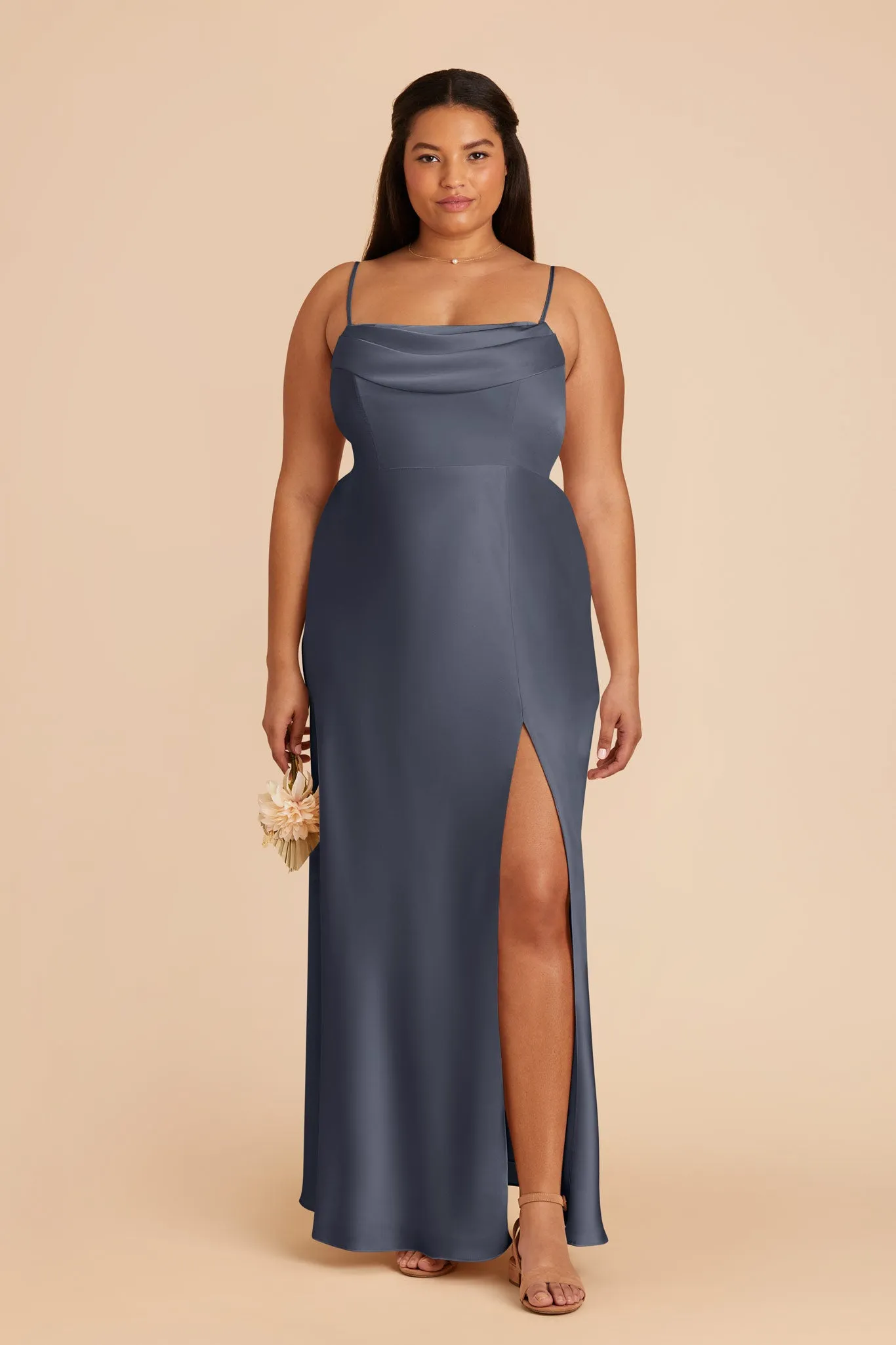 Mia Matte Satin Dress - Dusk Blue sold by Birdy Grey product image thumbnail 2