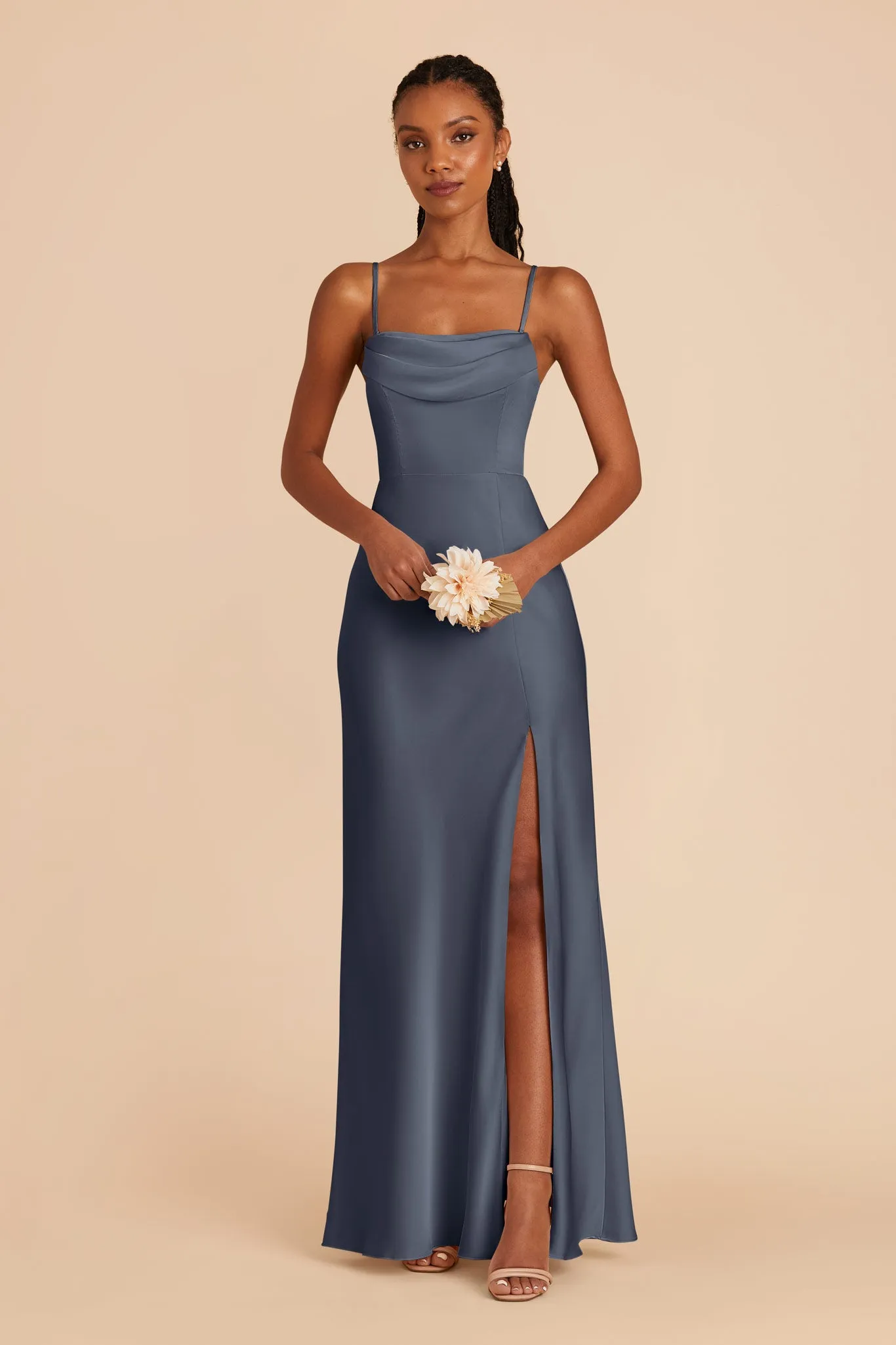Mia Matte Satin Dress - Dusk Blue sold by Birdy Grey product image thumbnail 5