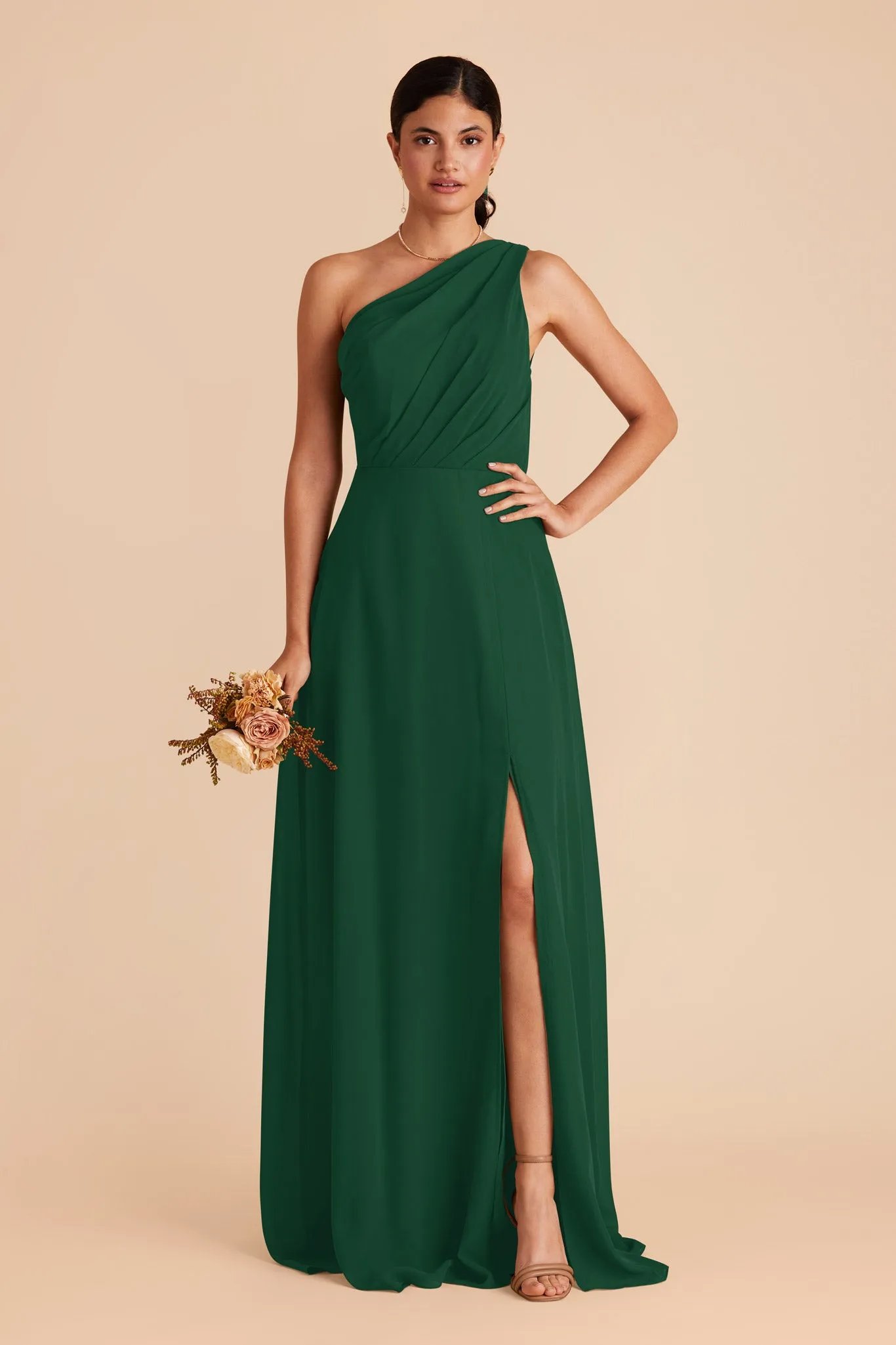 Kira Chiffon Dress With Slit - Forest Green sold by Birdy Grey product image thumbnail 3