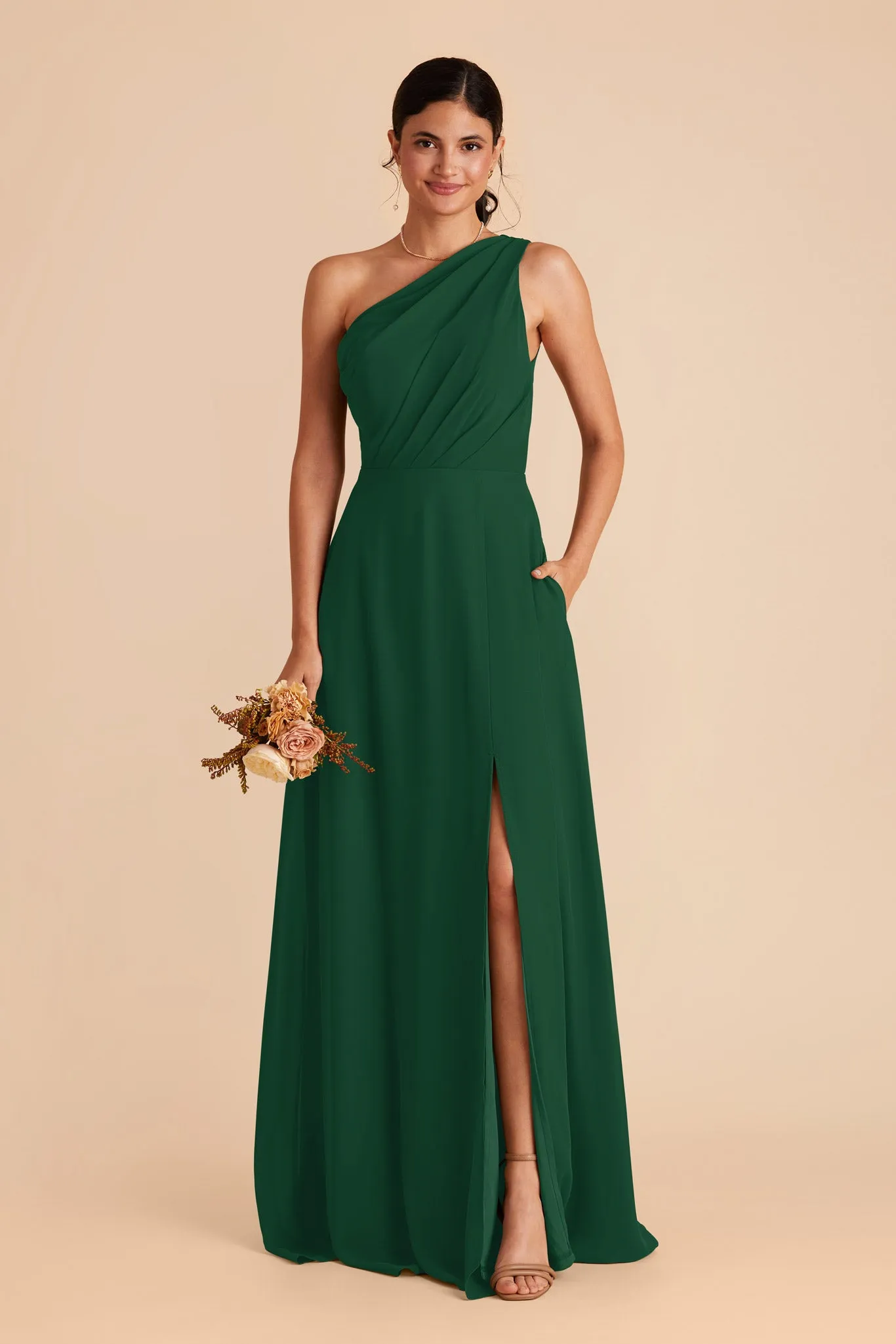 Kira Chiffon Dress With Slit - Forest Green sold by Birdy Grey product image thumbnail 4