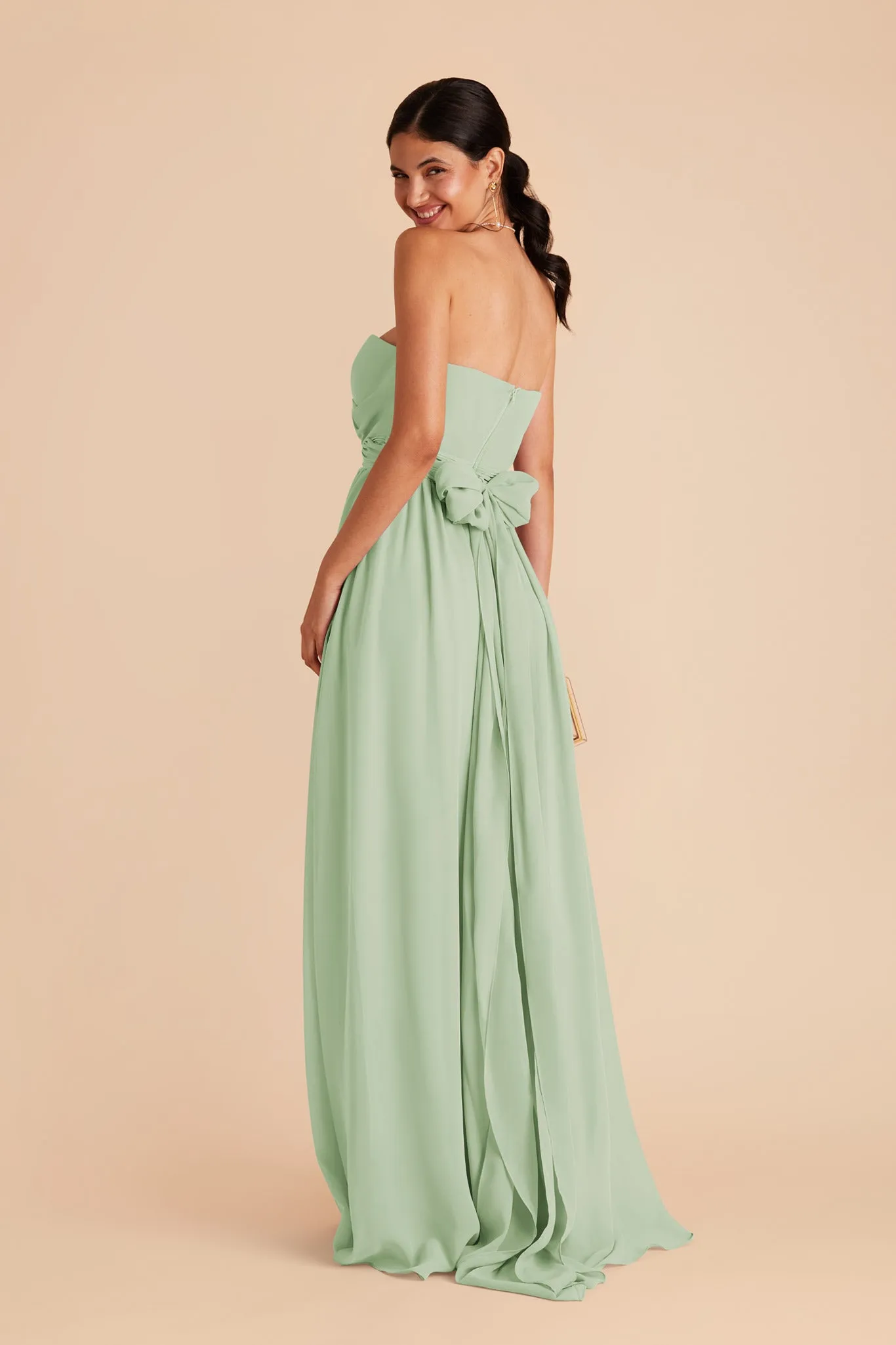 Grace Chiffon Dress With Slit - Pistachio sold by Birdy Grey product image thumbnail 5