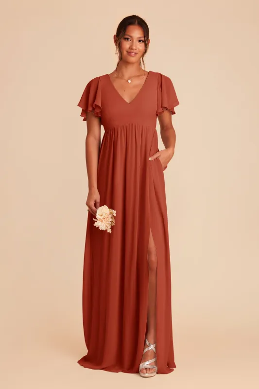 Hannah Chiffon Dress - Auburn sold by Birdy Grey