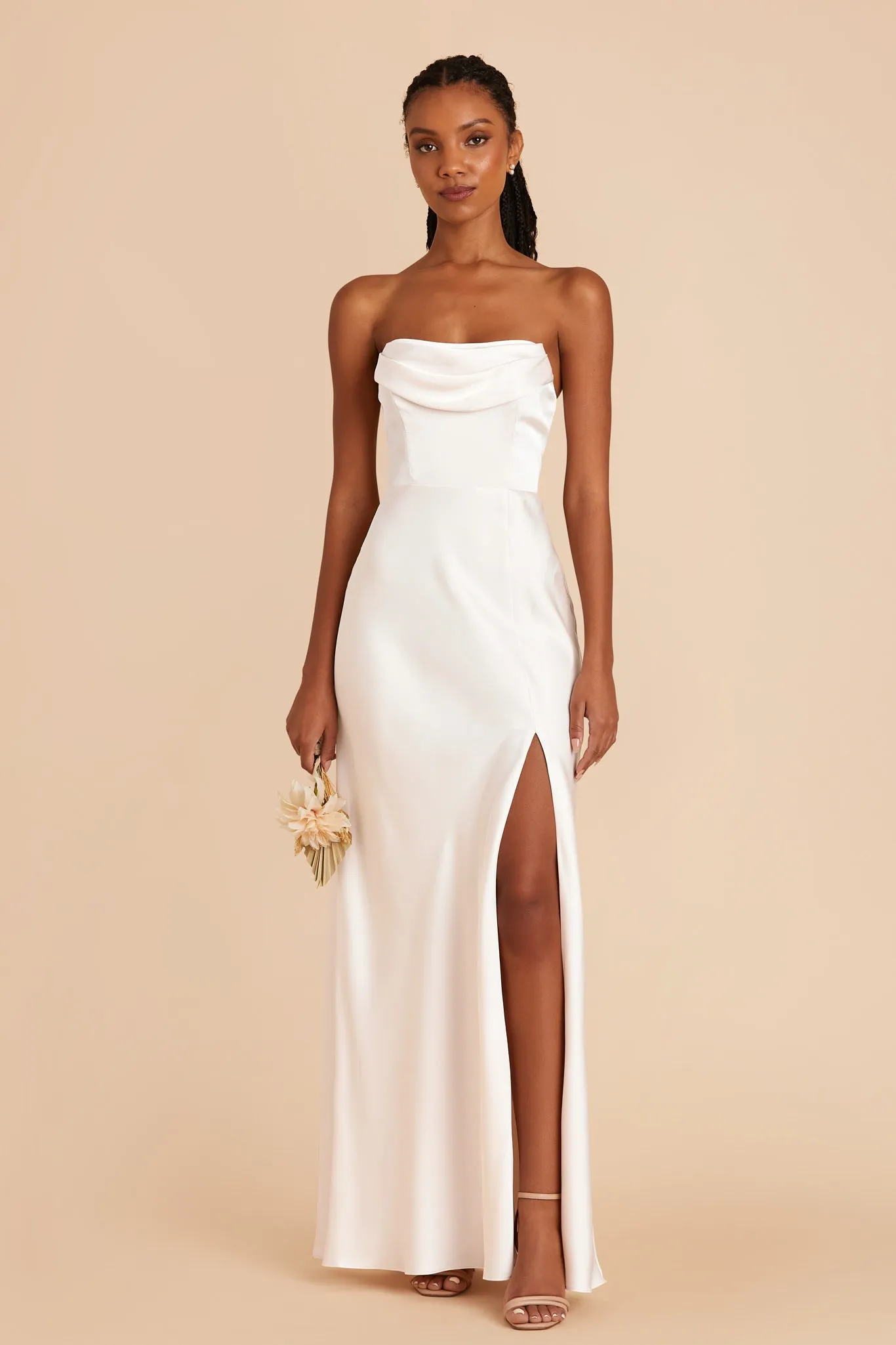 Mia Matte Satin Dress - White sold by Birdy Grey product image thumbnail 3