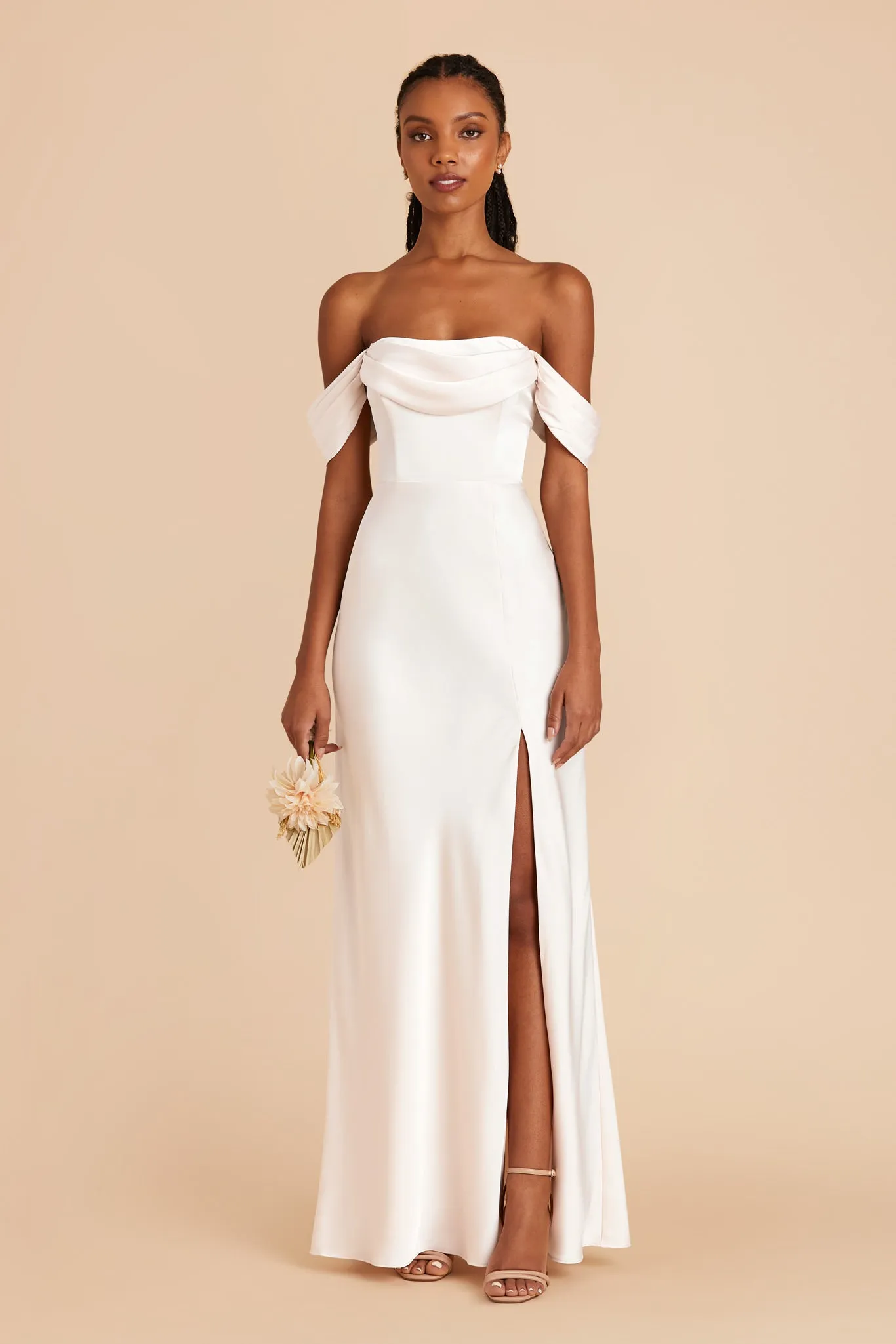 Mia Matte Satin Dress - White sold by Birdy Grey product image thumbnail 5