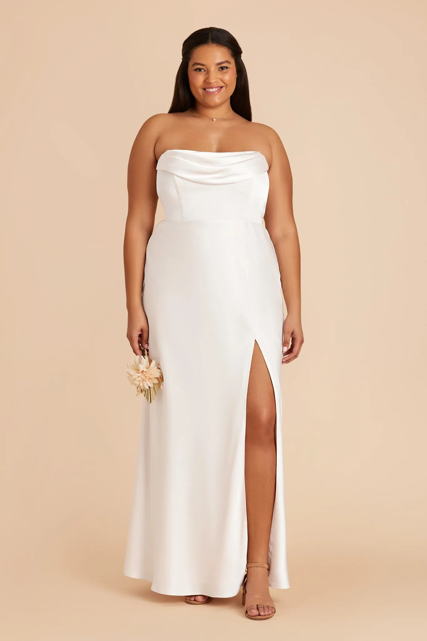 Mia Matte Satin Dress - White sold by Birdy Grey product image thumbnail 2