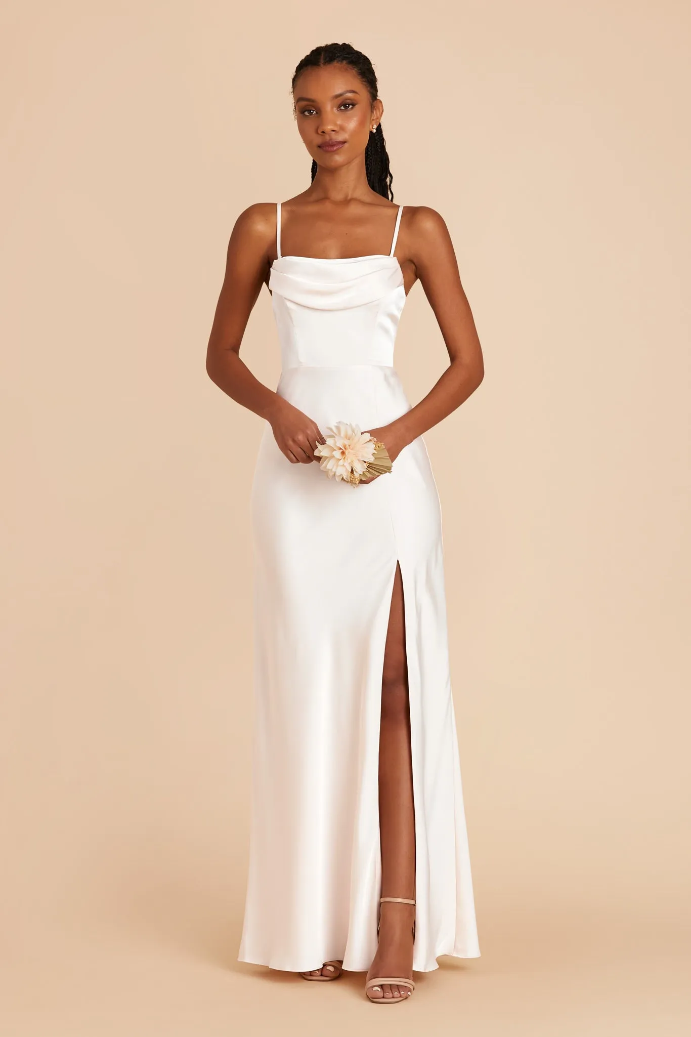 Mia Matte Satin Dress - White sold by Birdy Grey product image thumbnail 4
