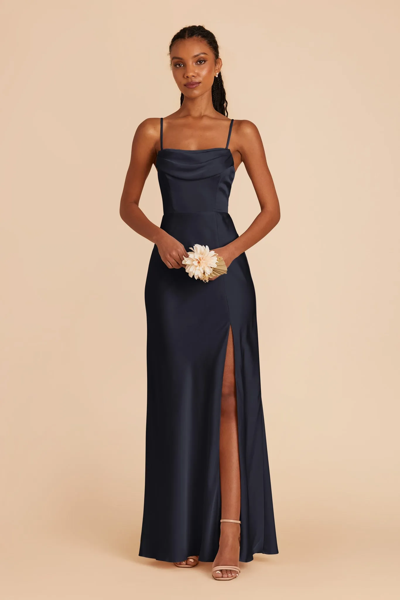 Mia Matte Satin Dress - Navy sold by Birdy Grey product image thumbnail 5