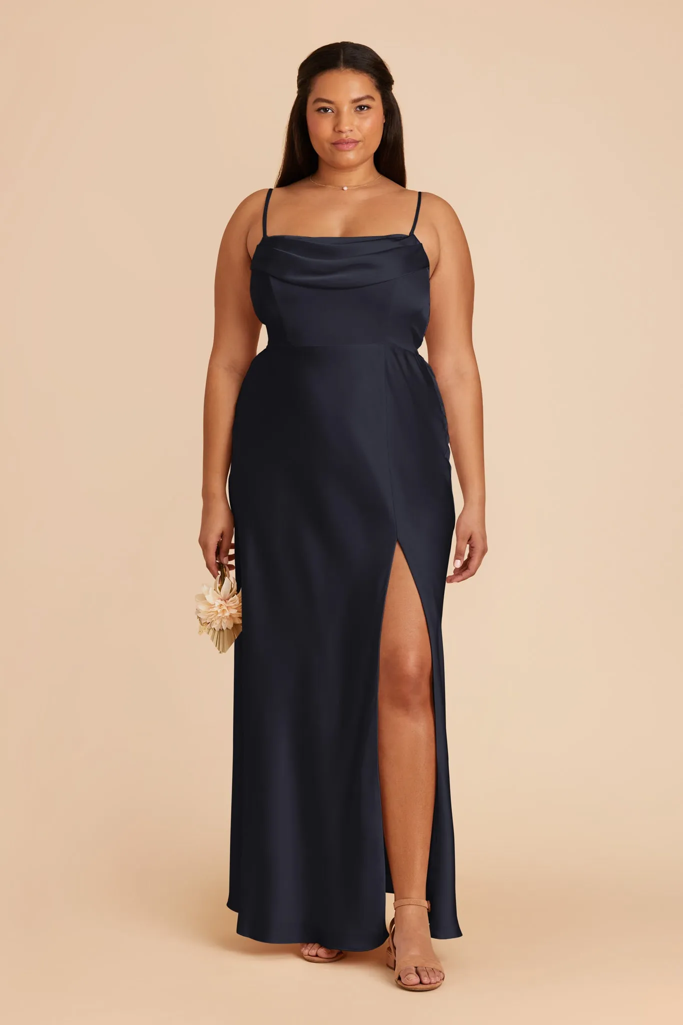 Mia Matte Satin Dress - Navy sold by Birdy Grey product image thumbnail 2