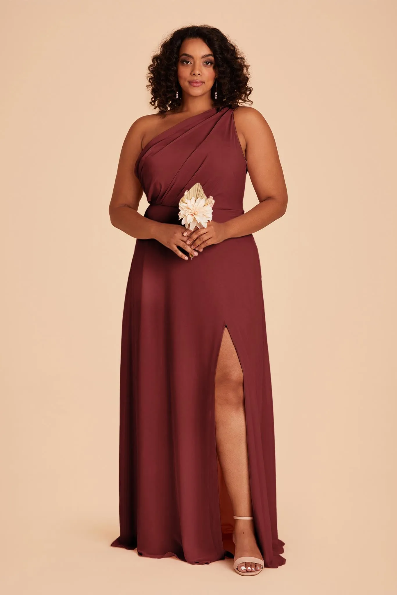 Kira Chiffon Dress With Slit - Rosewood sold by Birdy Grey product image thumbnail 2