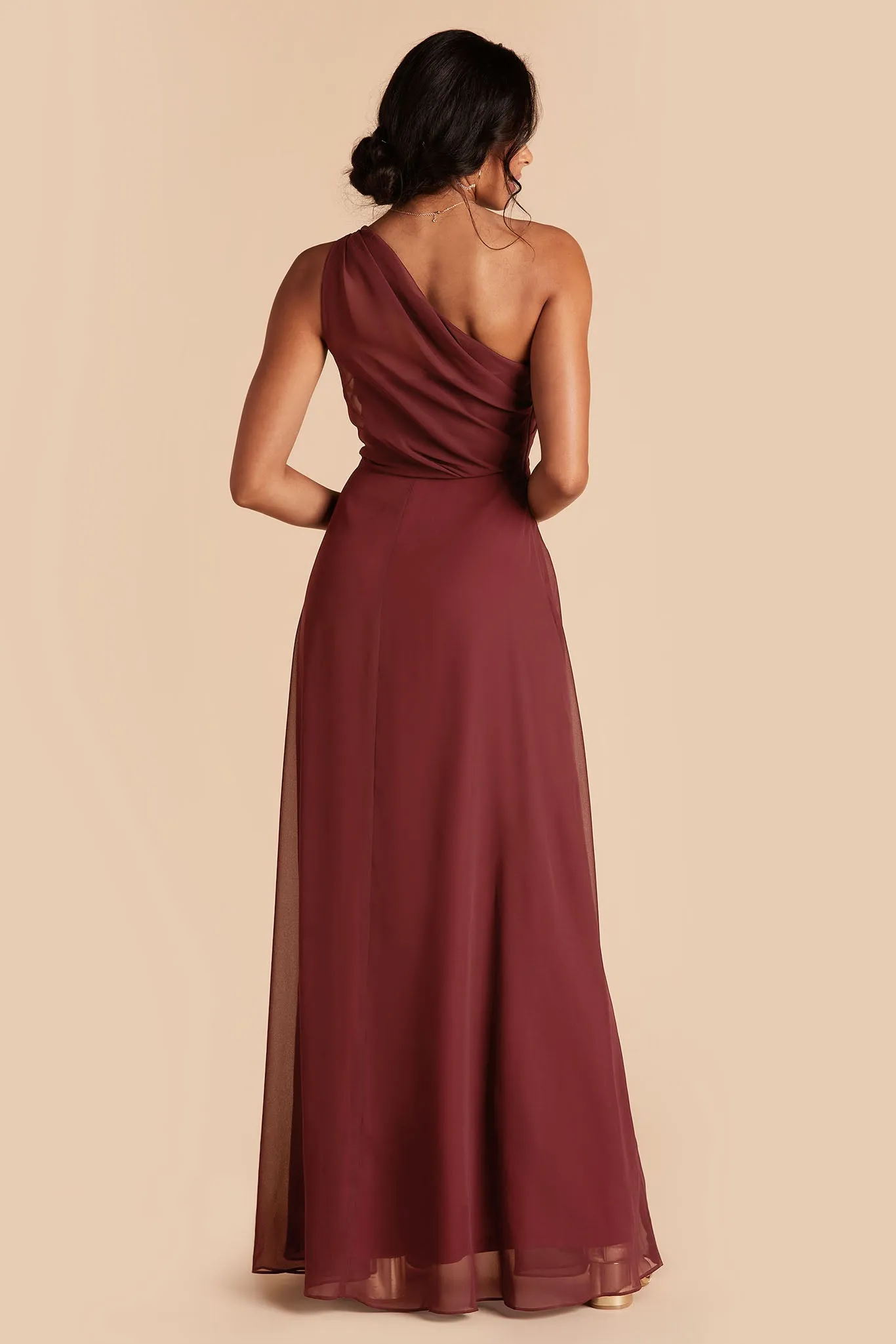 Kira Chiffon Dress With Slit - Rosewood sold by Birdy Grey product image thumbnail 5