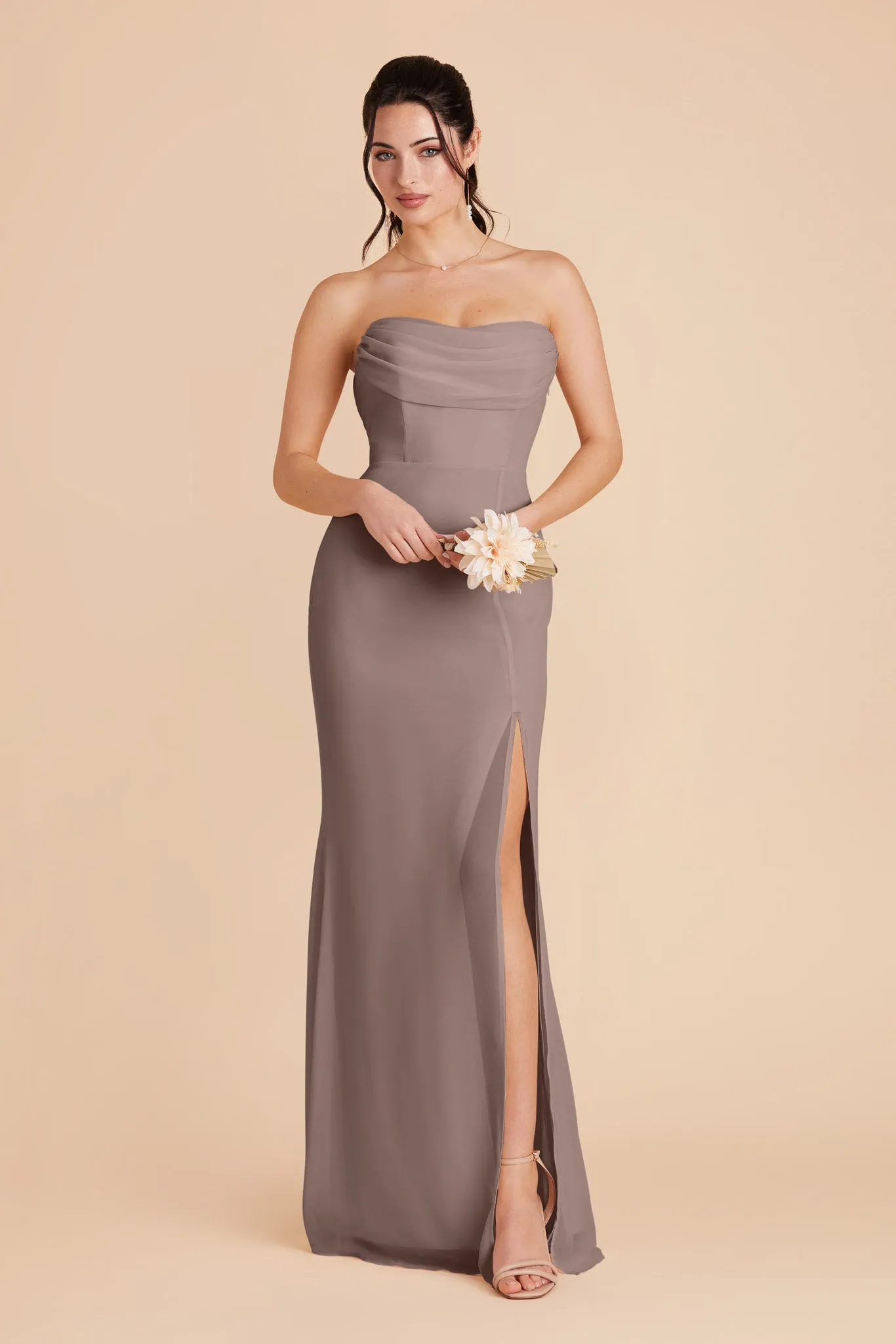 Mira Chiffon Dress - Toffee sold by Birdy Grey